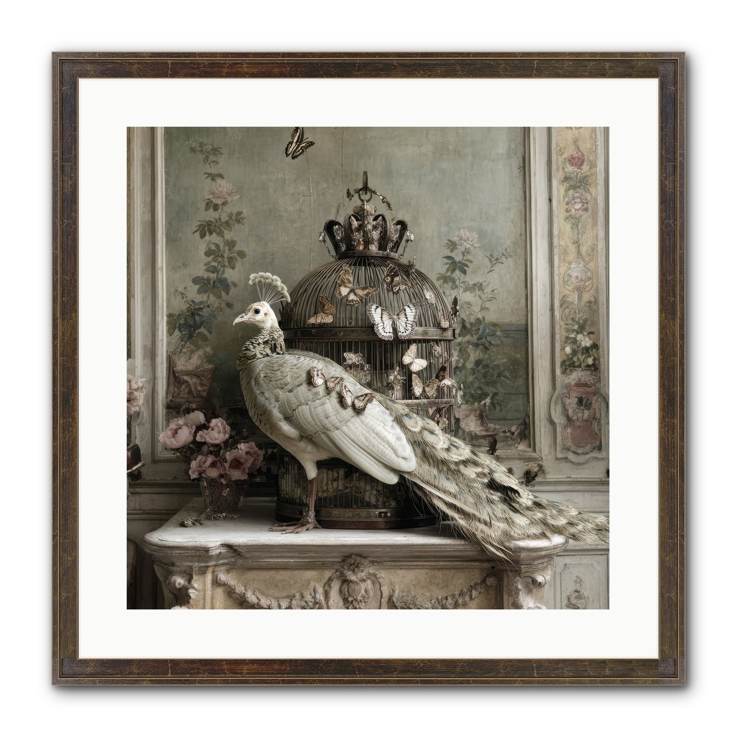 Silver Garden Framed Print - Slimwoods Black/Gold 20x20