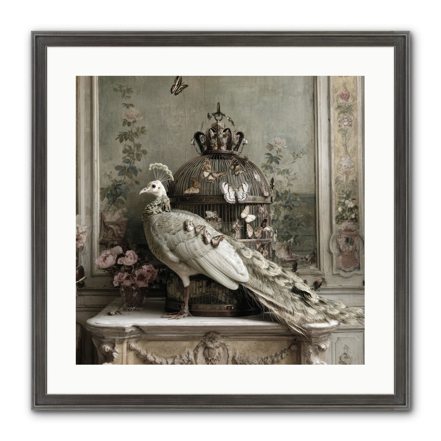 Silver Garden Framed Print - Slimwoods Black/Silver 20x20