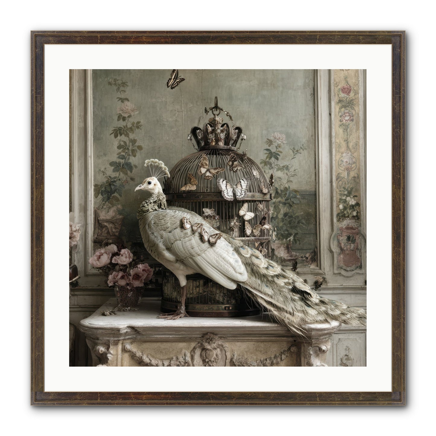 Silver Garden Framed Print - Slimwoods Black/Gold 24x24