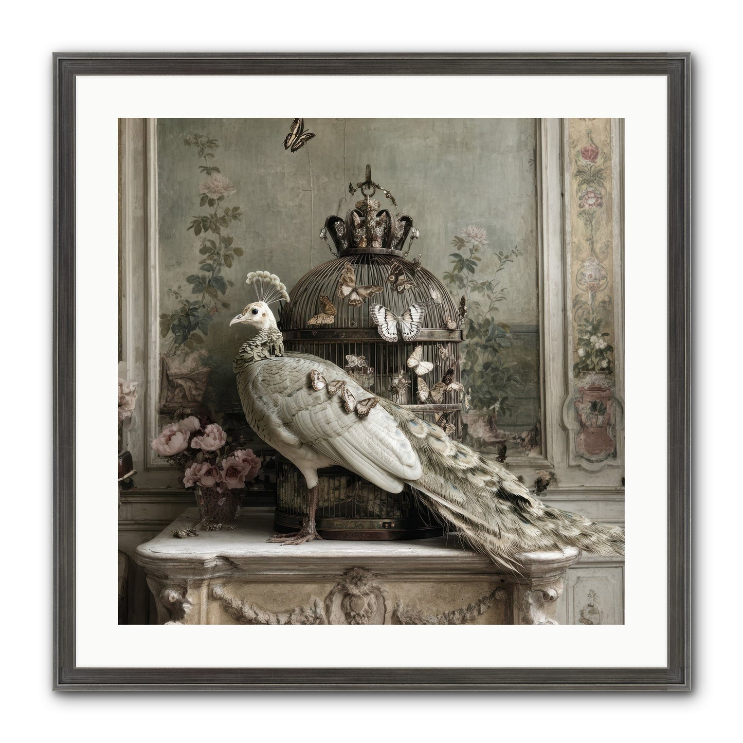Silver Garden Framed Print - Slimwoods Black/Silver 24x24