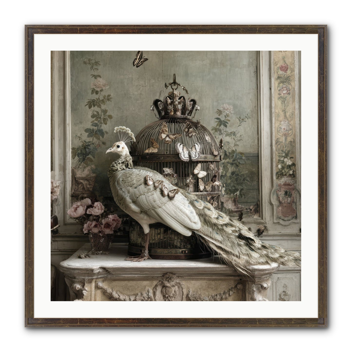 Silver Garden Framed Print - Slimwoods Black/Gold 30x30