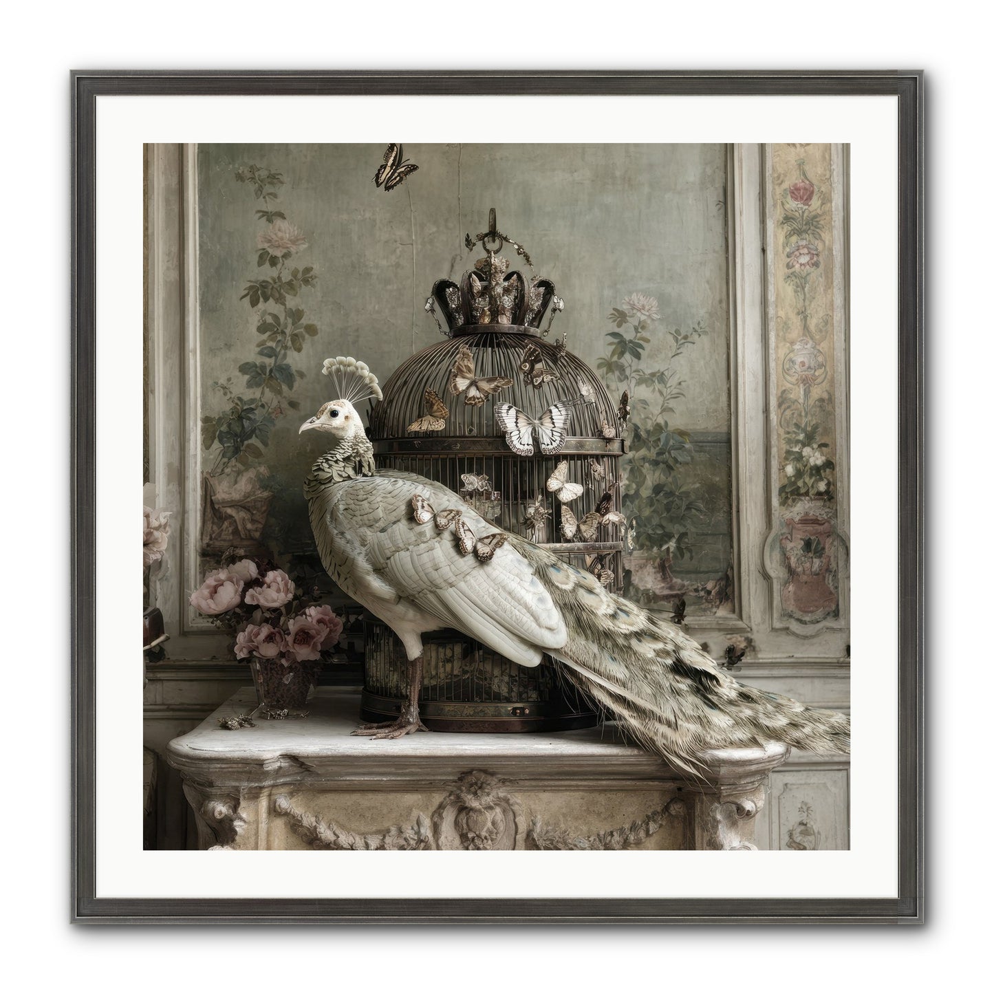 Silver Garden Framed Print - Slimwoods Black/Silver 30x30