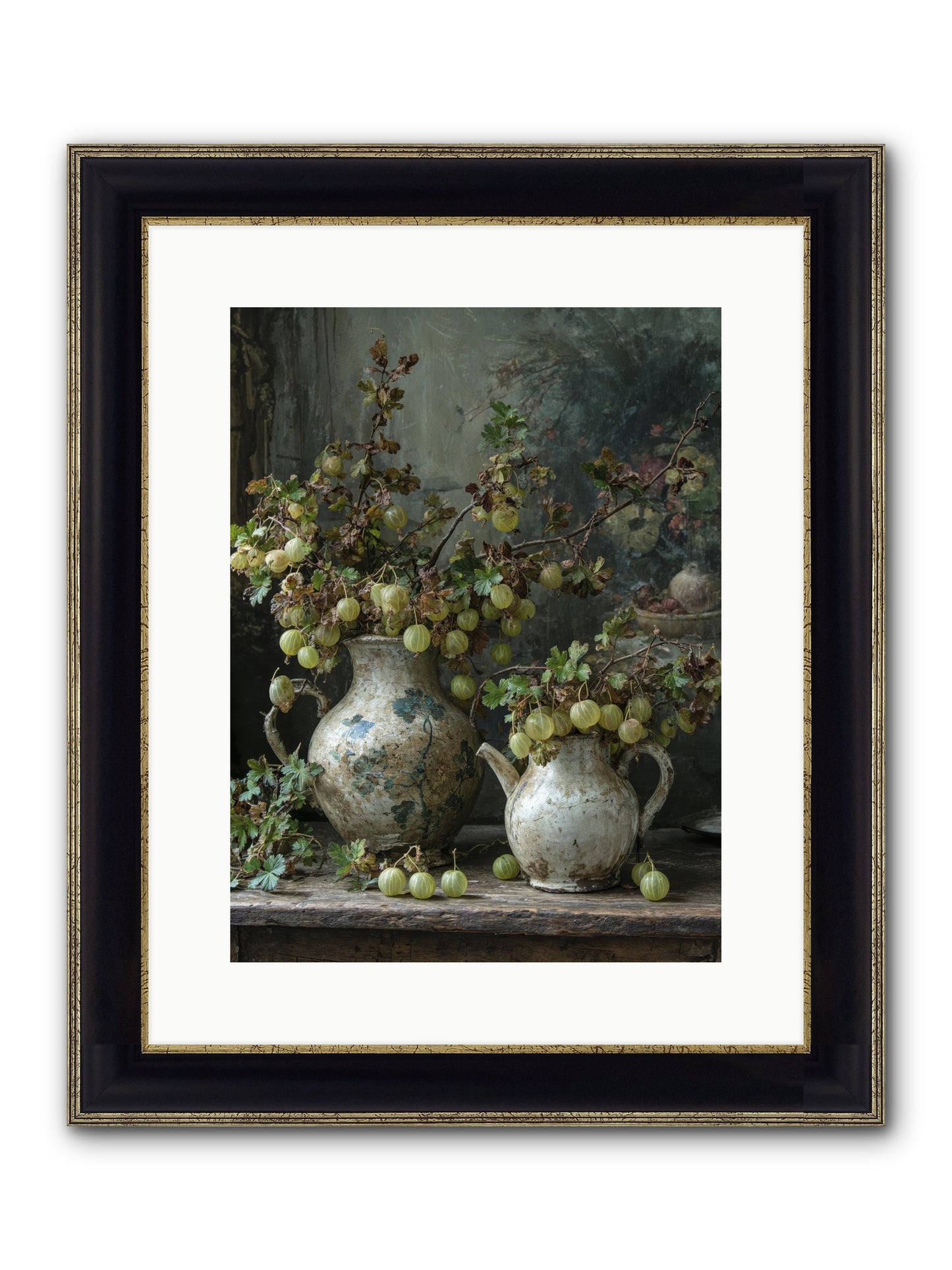 Silver Lining Framed Print - Black & Gold 12x16
