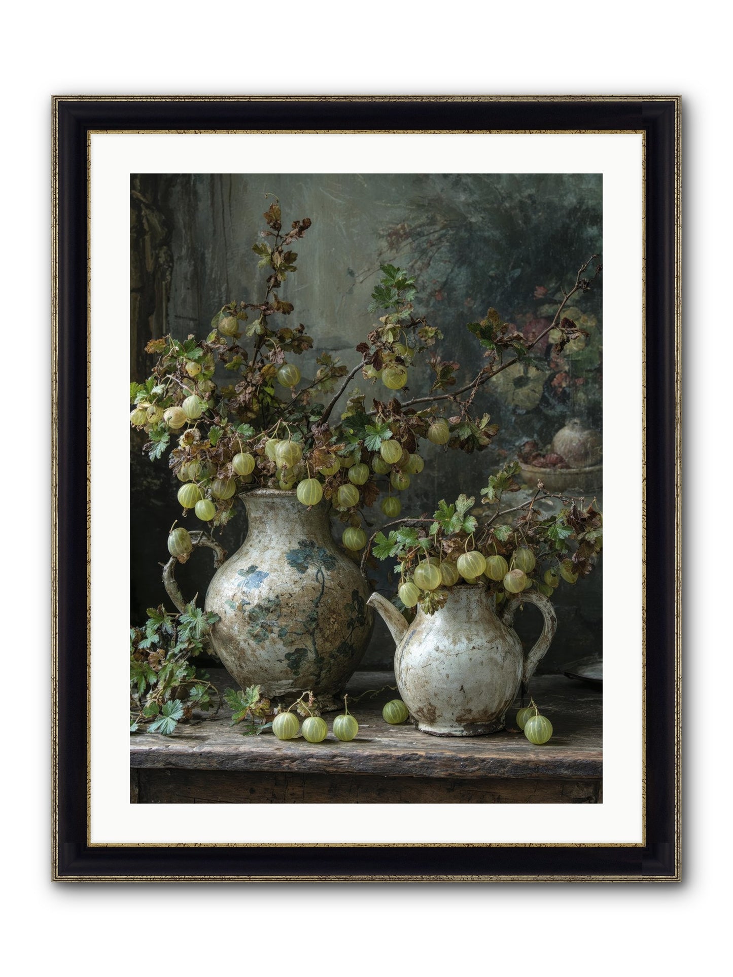 Silver Lining Framed Print - Black & Gold 24x32