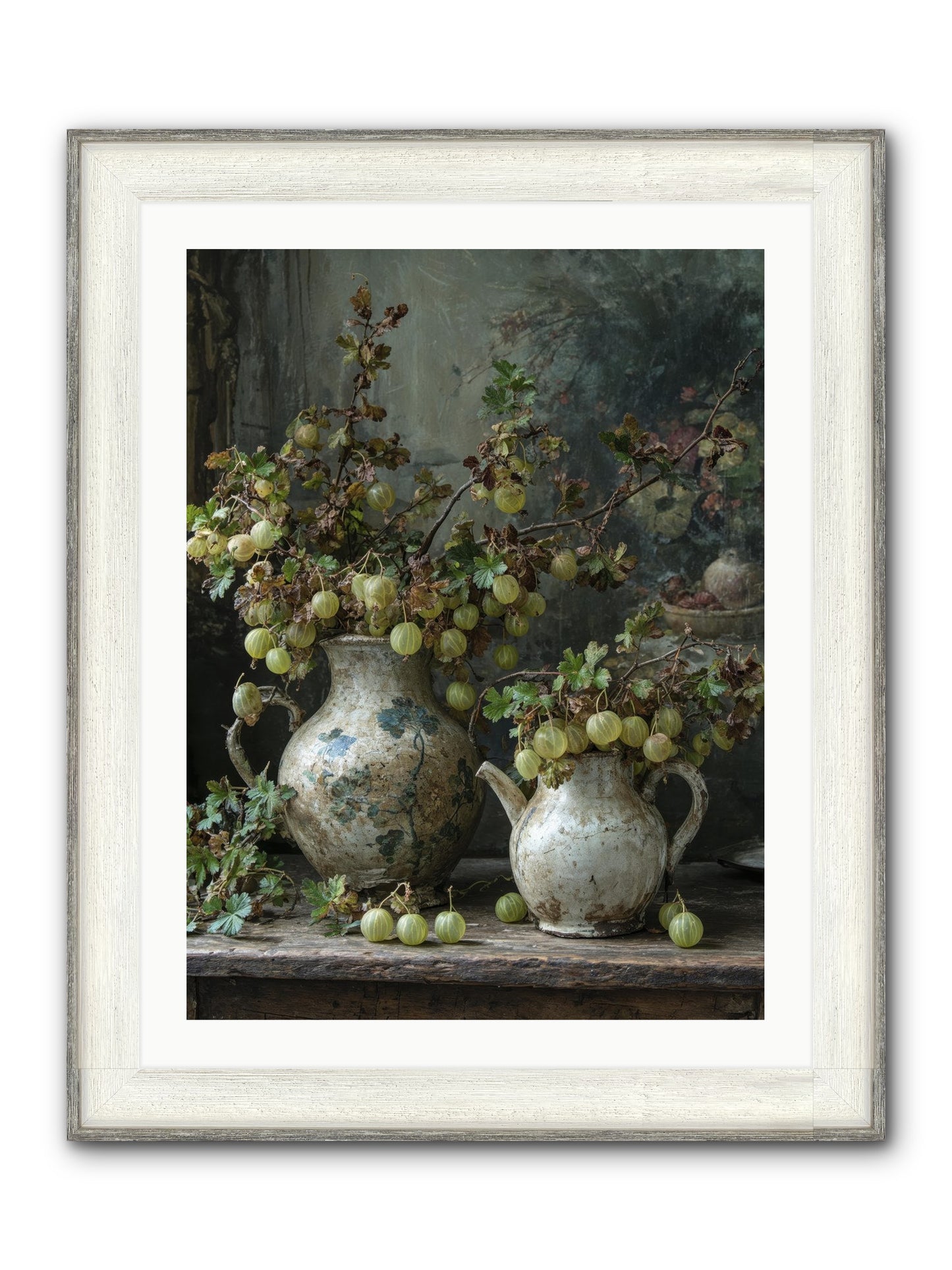 Silver Lining Framed Print - Driftwood White 24x32