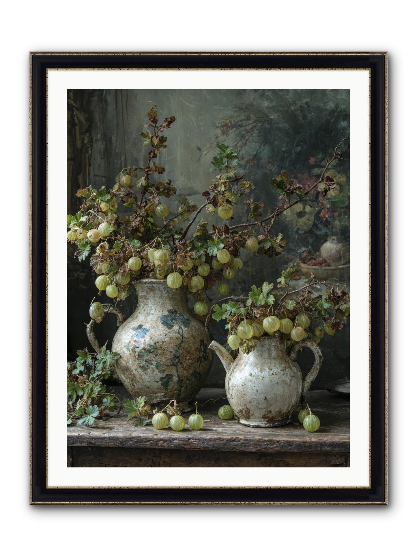 Silver Lining Framed Print - Black & Gold 30x40