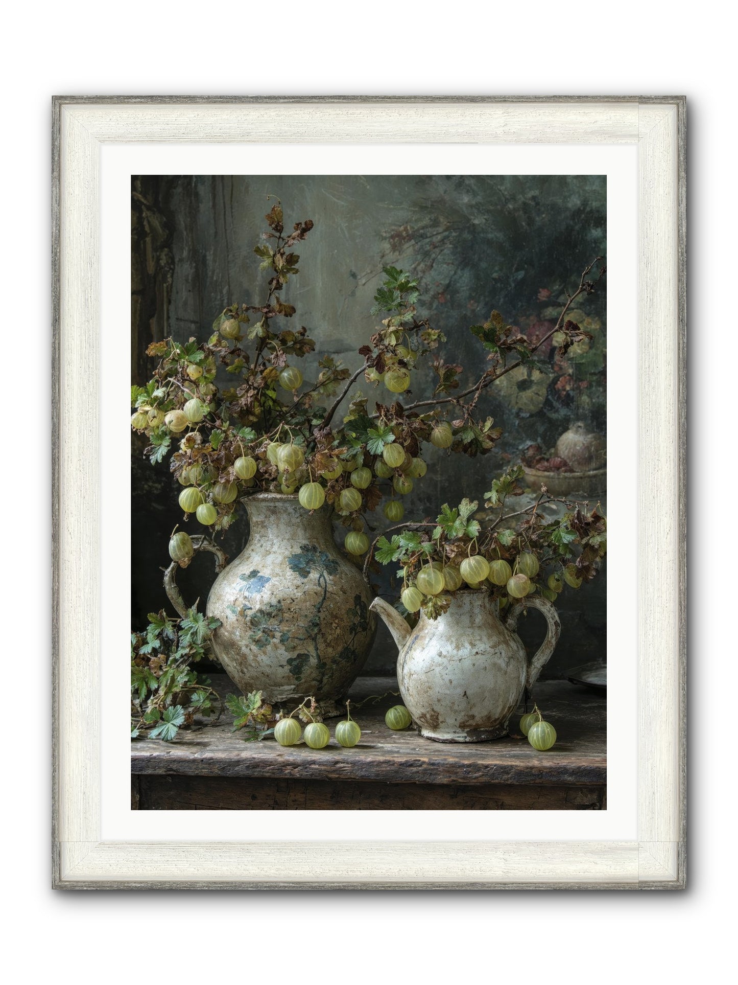 Silver Lining Framed Print - Driftwood White 30x40
