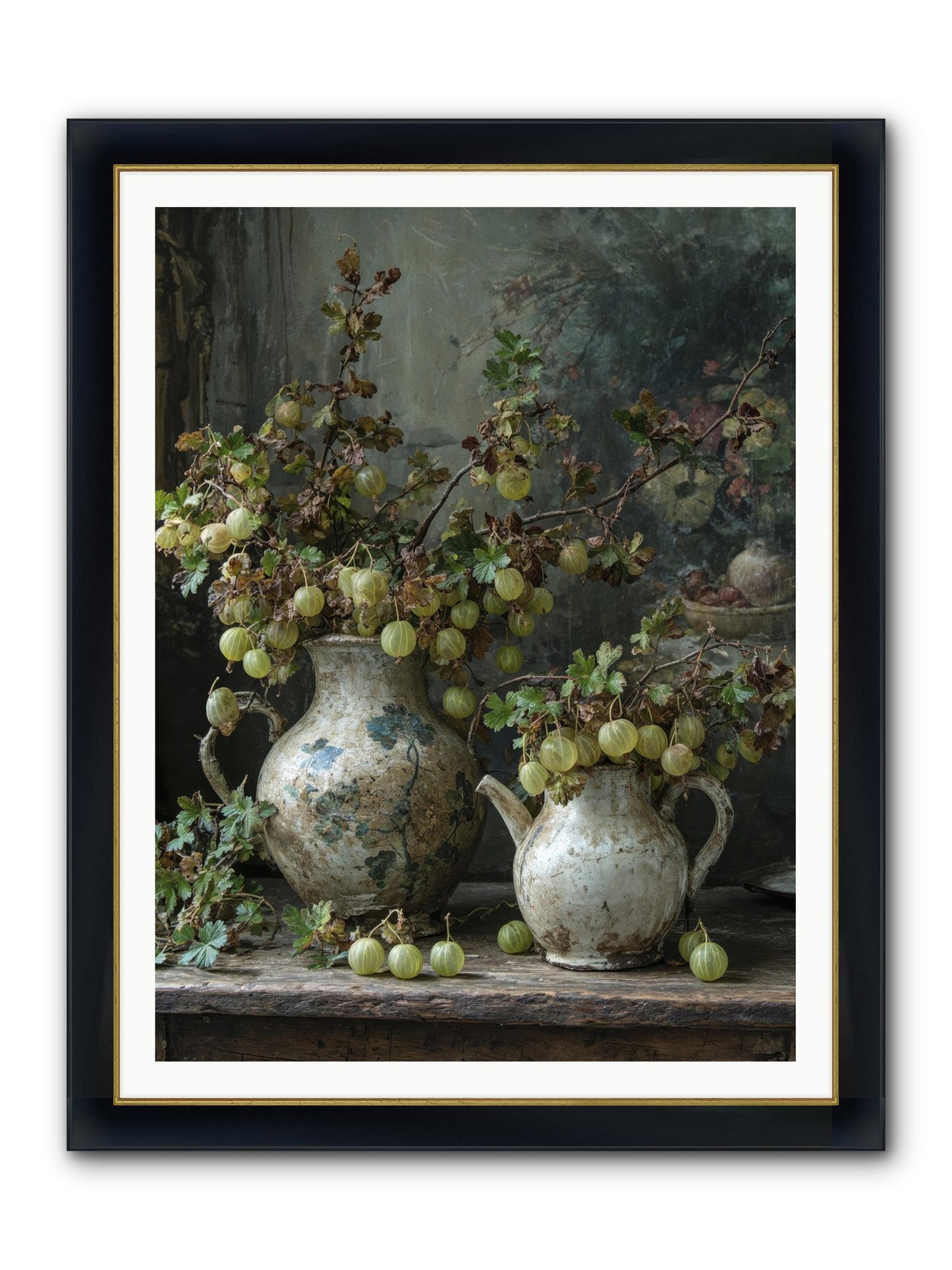 Silver Lining Framed Print - Wide Black w/Gold 36x48