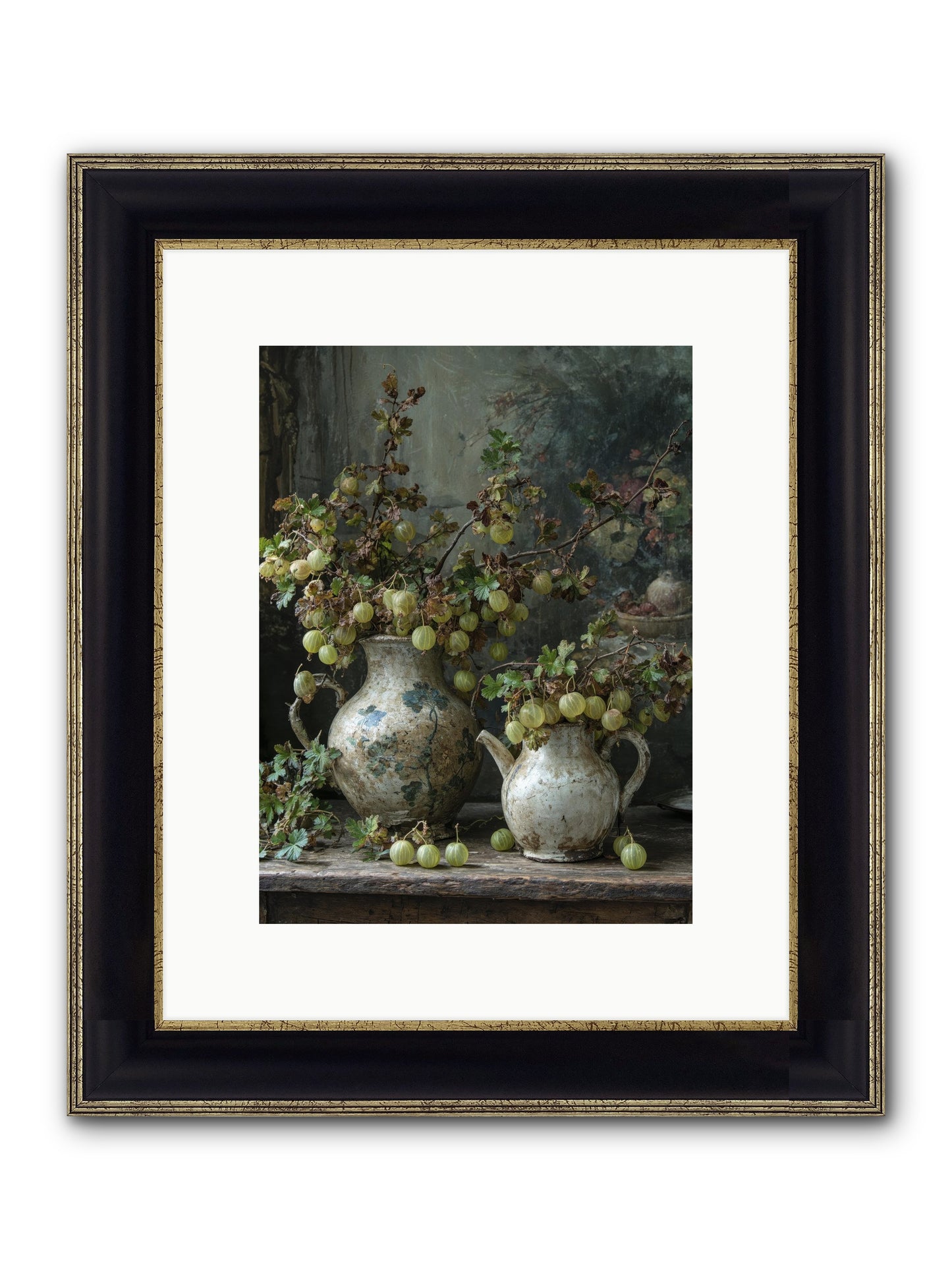 Silver Lining Framed Print - Black & Gold 9x12