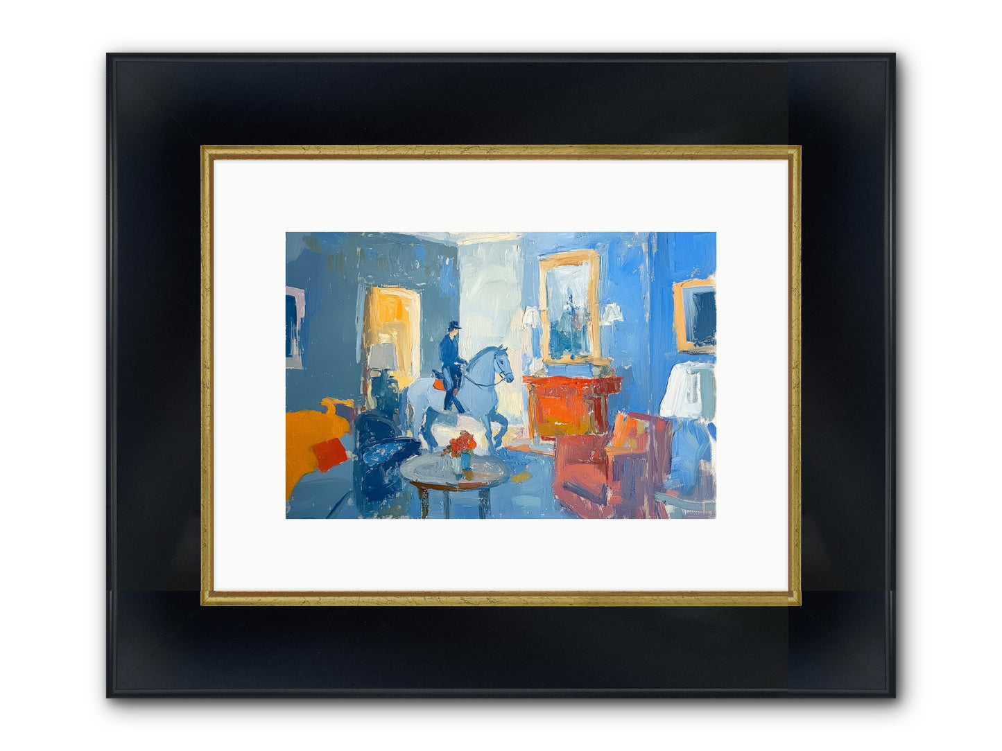 Silver Morning Framed Print - Wide Black w/Gold 12x8