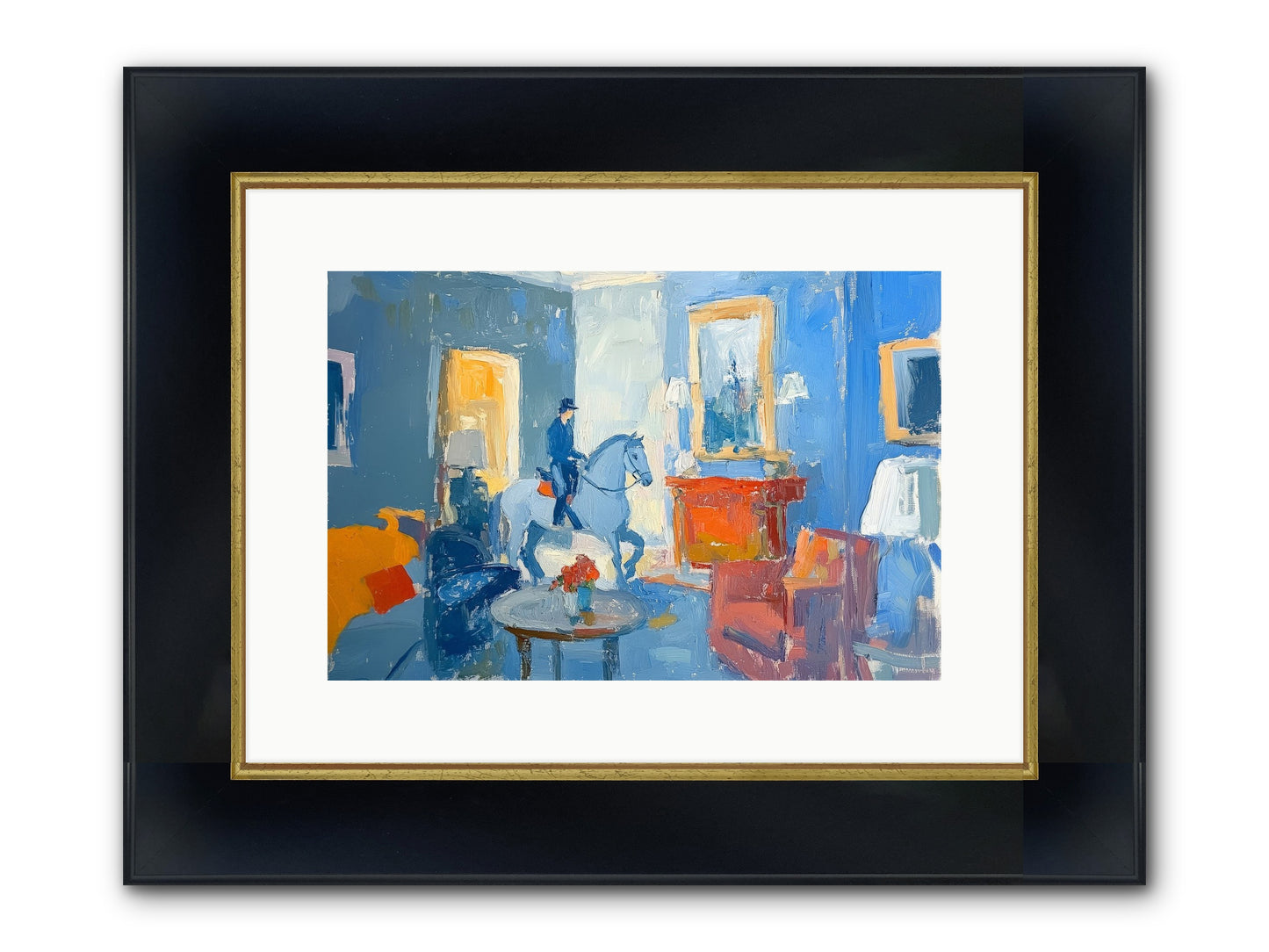 Silver Morning Framed Print - Wide Black w/Gold 15x10