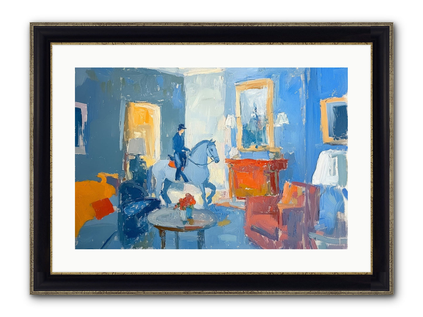 Silver Morning Framed Print - Black & Gold 24x16