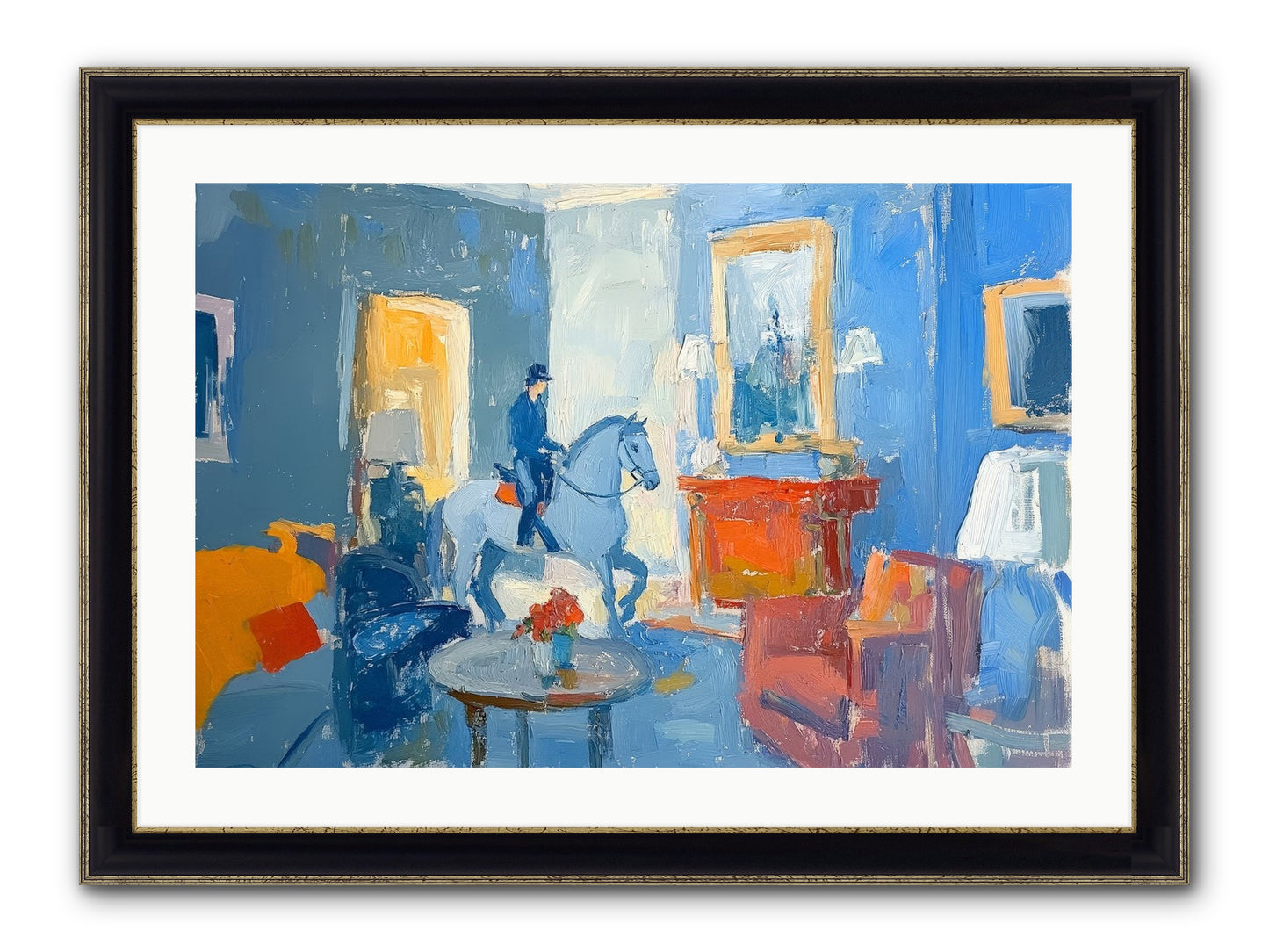 Silver Morning Framed Print - Black & Gold 30x20