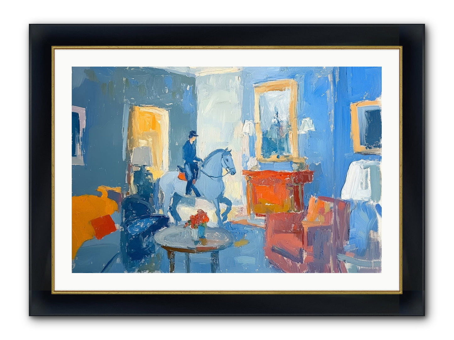 Silver Morning Framed Print - Wide Black w/Gold 36x24