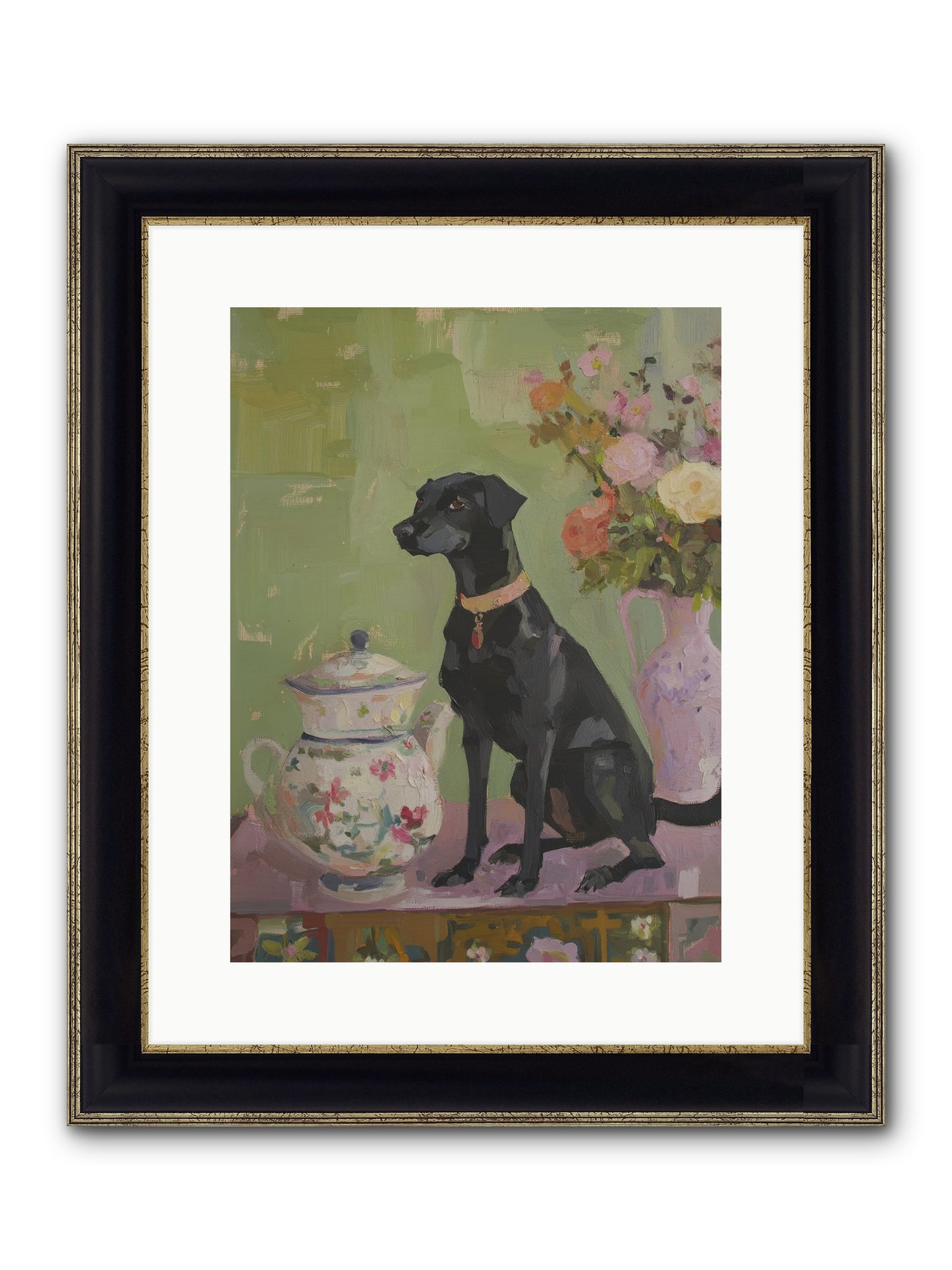Silver Spoon Framed Print - Black & Gold 12x16