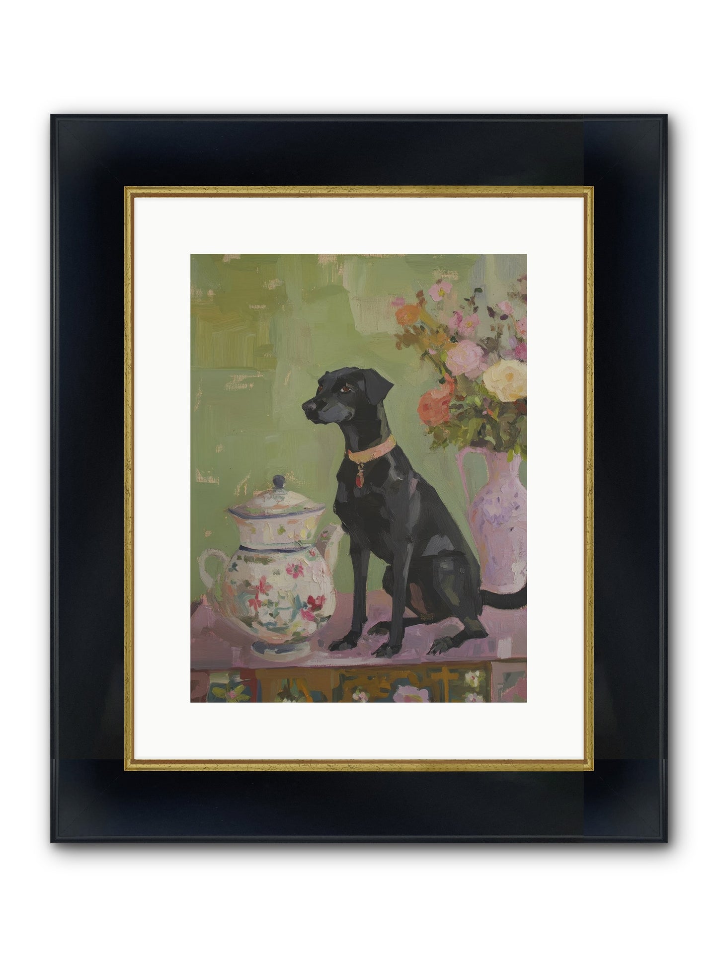 Silver Spoon Framed Print - Wide Black w/Gold 12x16