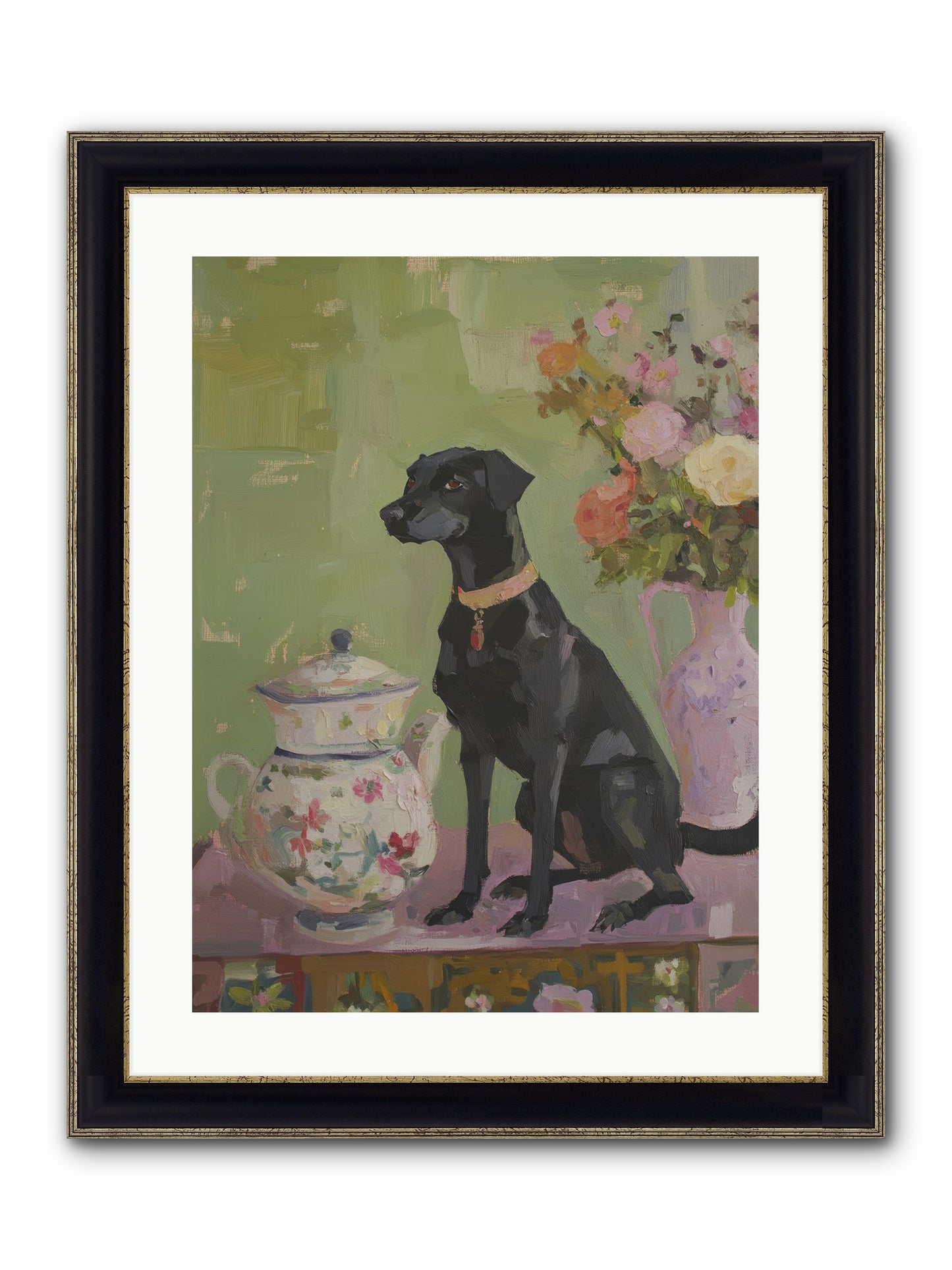 Silver Spoon Framed Print - Black & Gold 18x24
