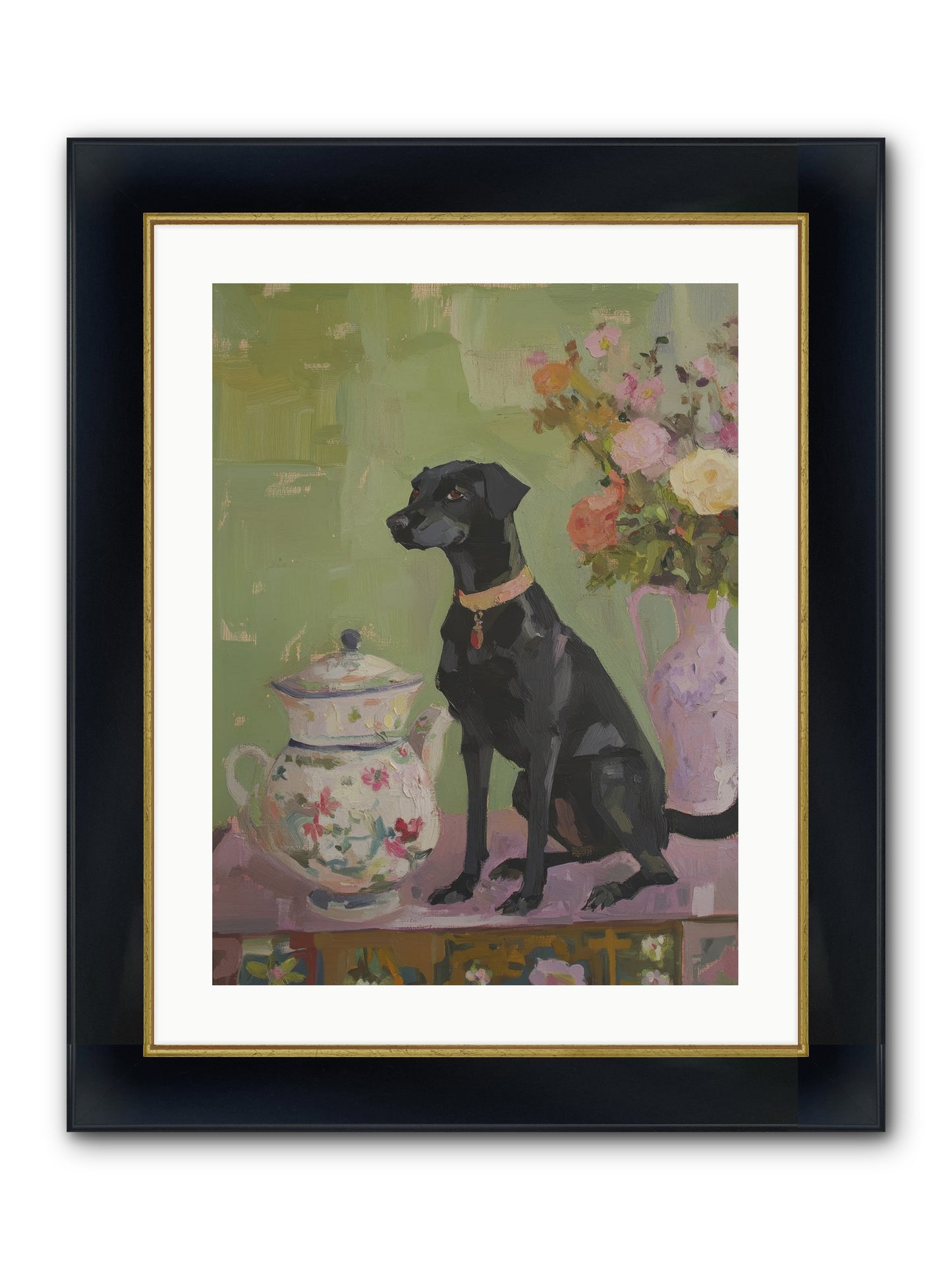 Silver Spoon Framed Print - Wide Black w/Gold 18x24