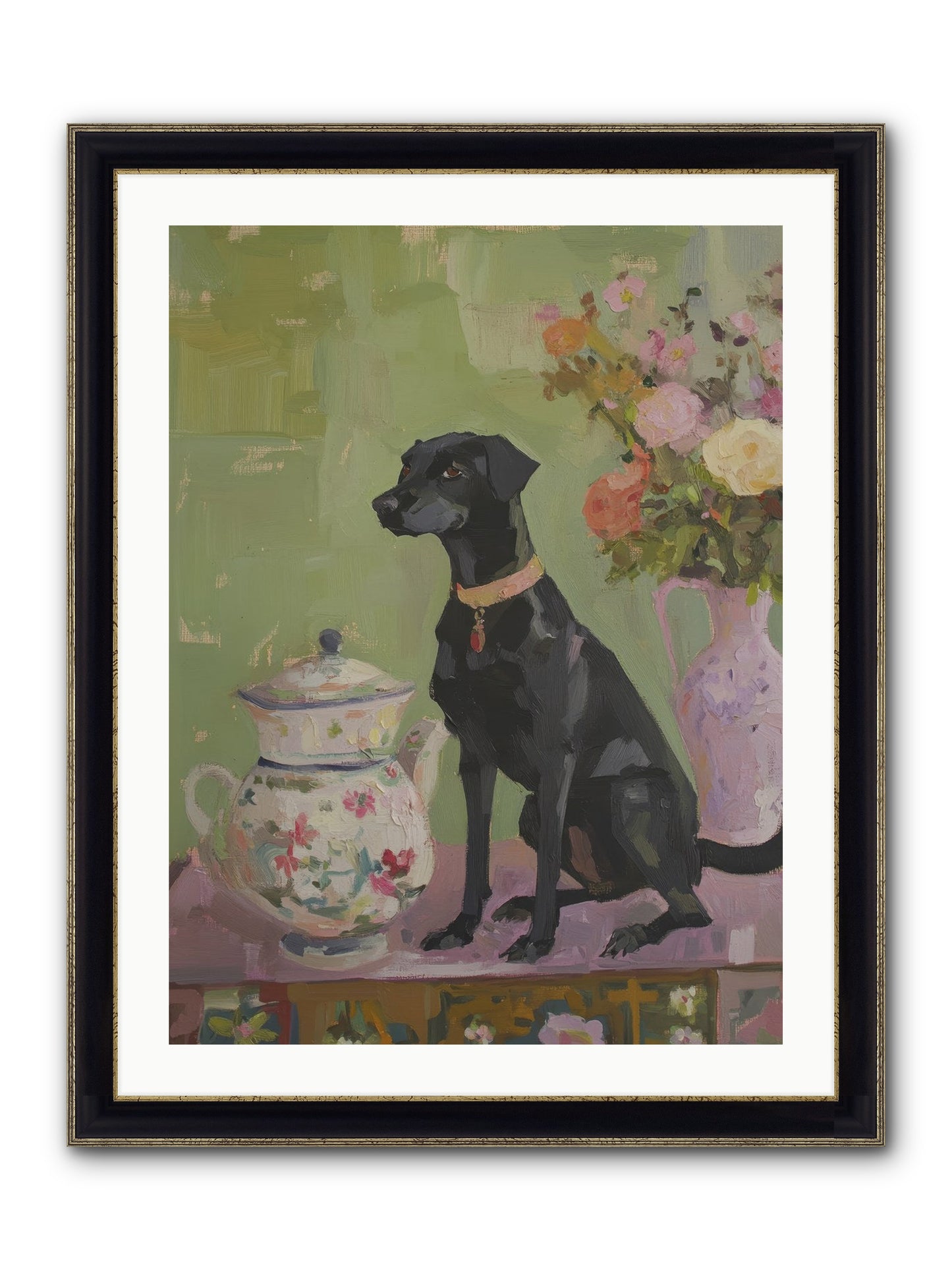 Silver Spoon Framed Print - Black & Gold 24x32