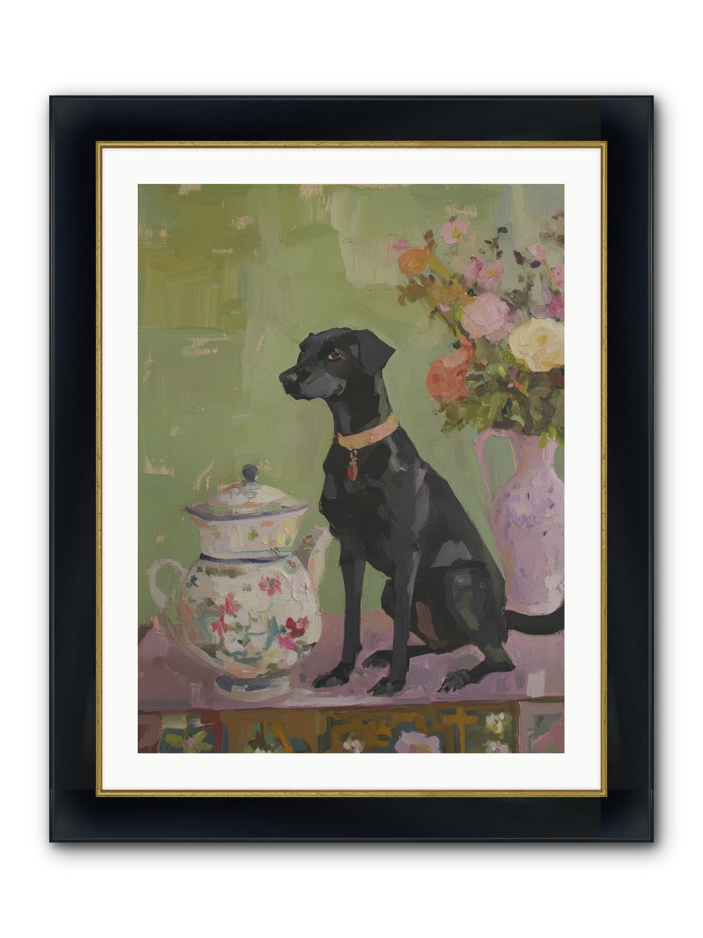 Silver Spoon Framed Print - Wide Black w/Gold 24x32