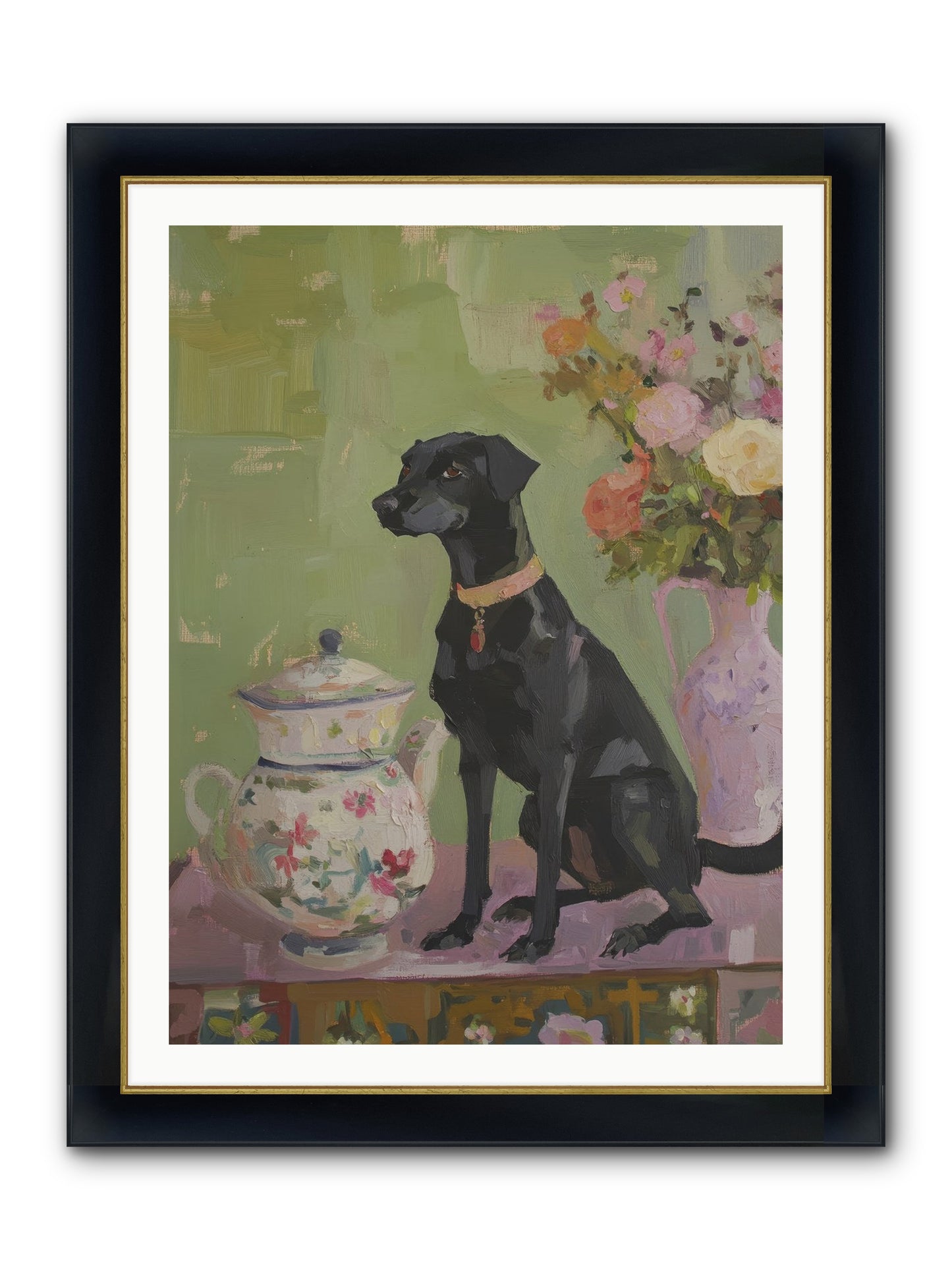 Silver Spoon Framed Print - Wide Black w/Gold 30x40