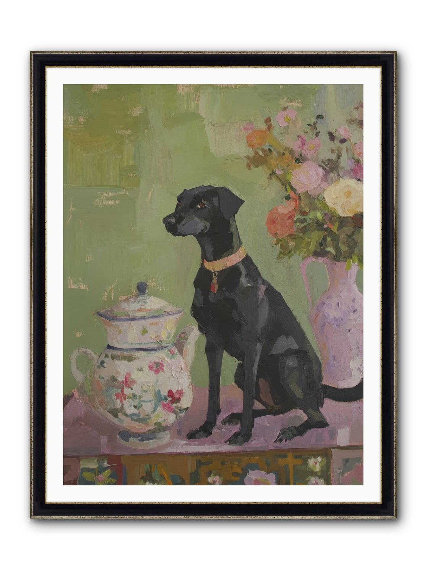 Silver Spoon Framed Print - Black & Gold 36x48