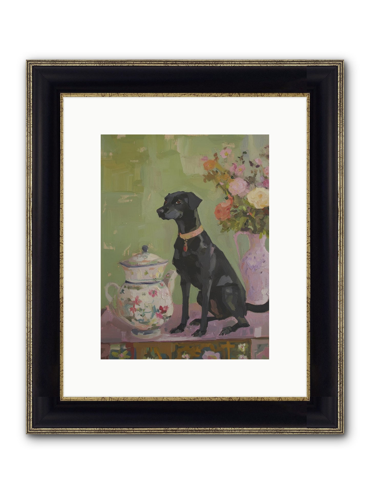 Silver Spoon Framed Print - Black & Gold 9x12