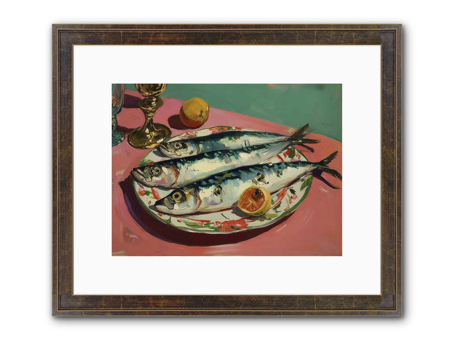 Silver Storm Feast Framed Print - Slimwoods Black/Gold 12x9