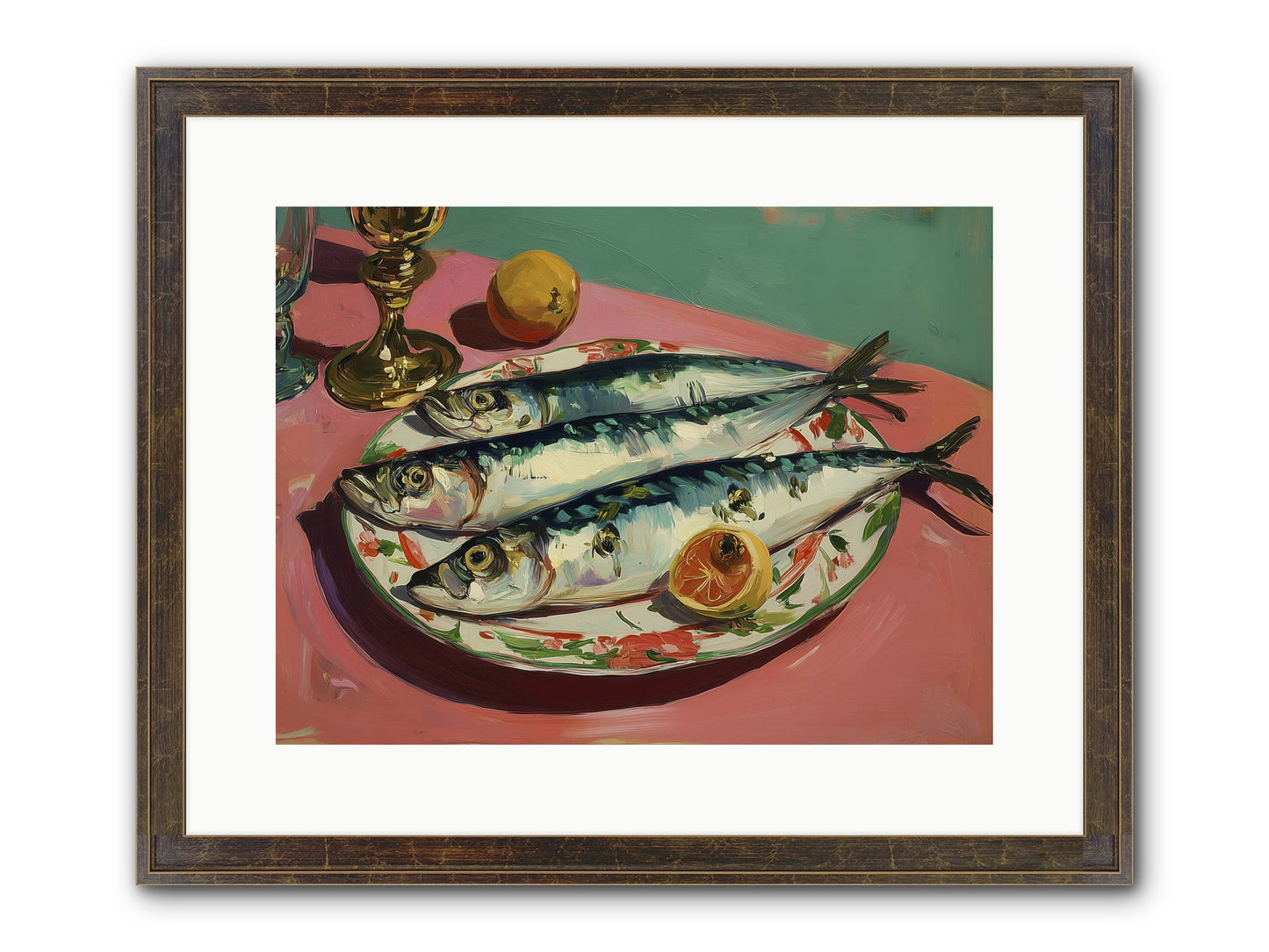 Silver Storm Feast Framed Print - Slimwoods Black/Gold 16x12