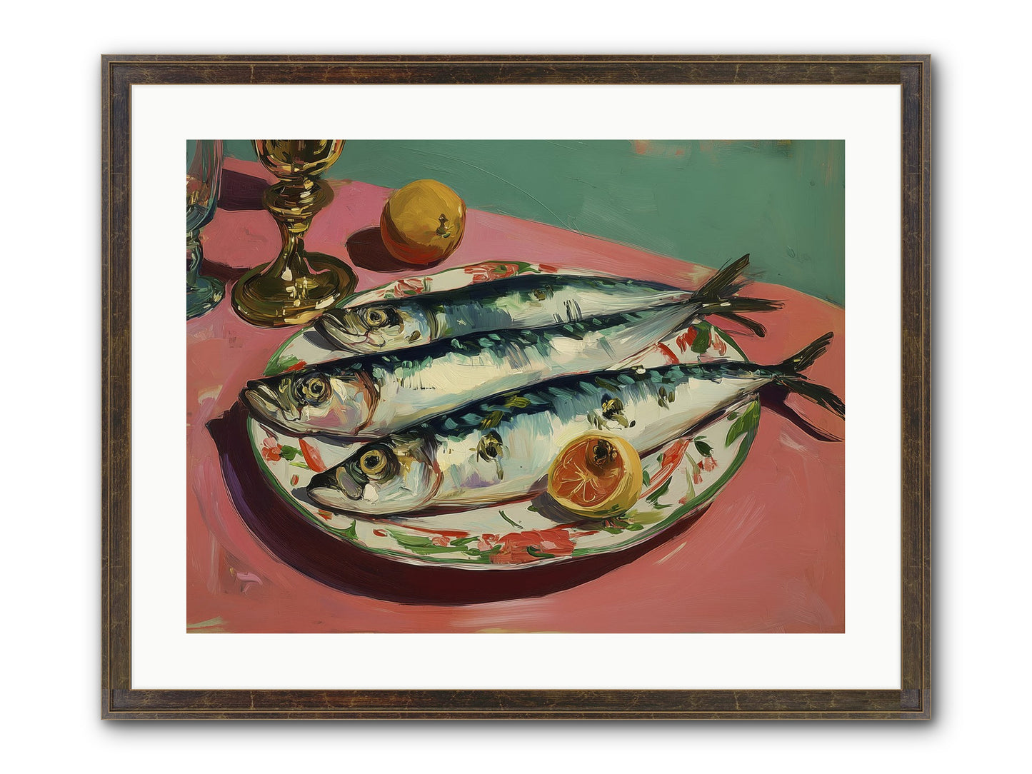 Silver Storm Feast Framed Print - Slimwoods Black/Gold 24x18