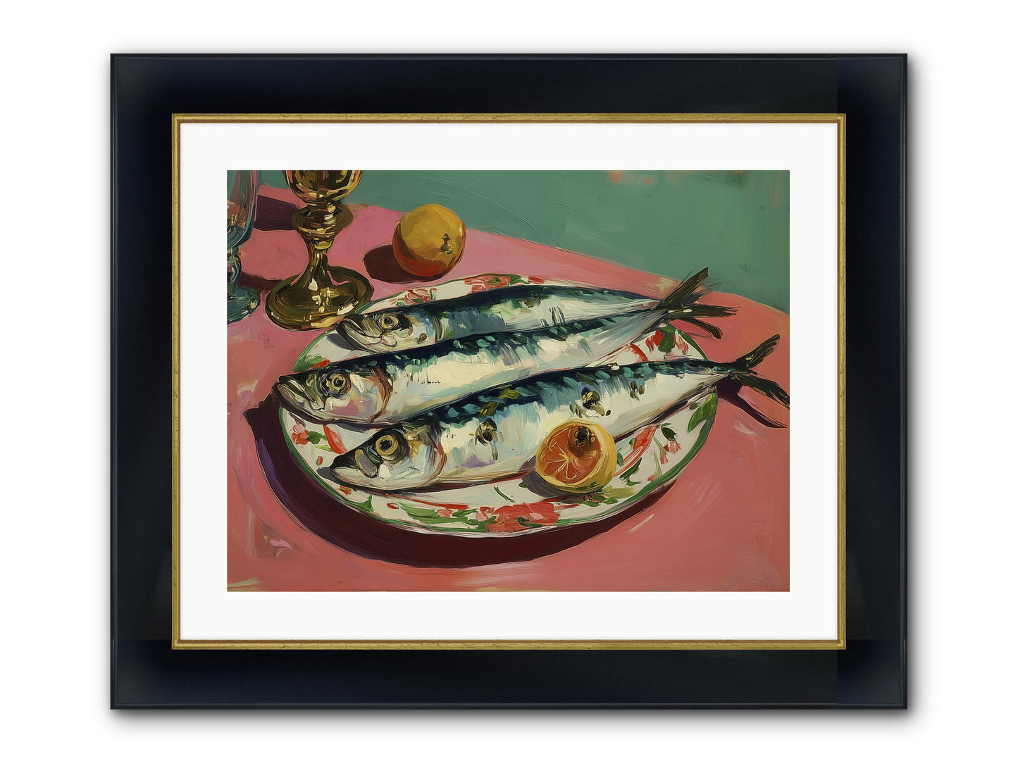 Silver Storm Feast Framed Print - Wide Black w/Gold 24x18