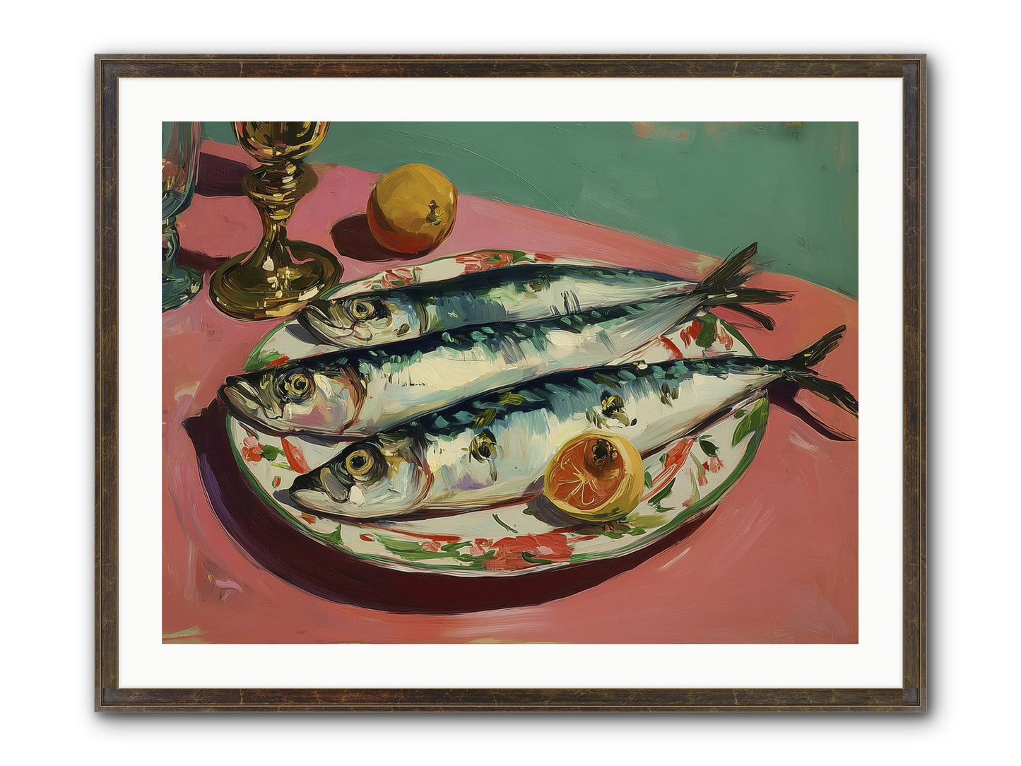 Silver Storm Feast Framed Print - Slimwoods Black/Gold 32x24