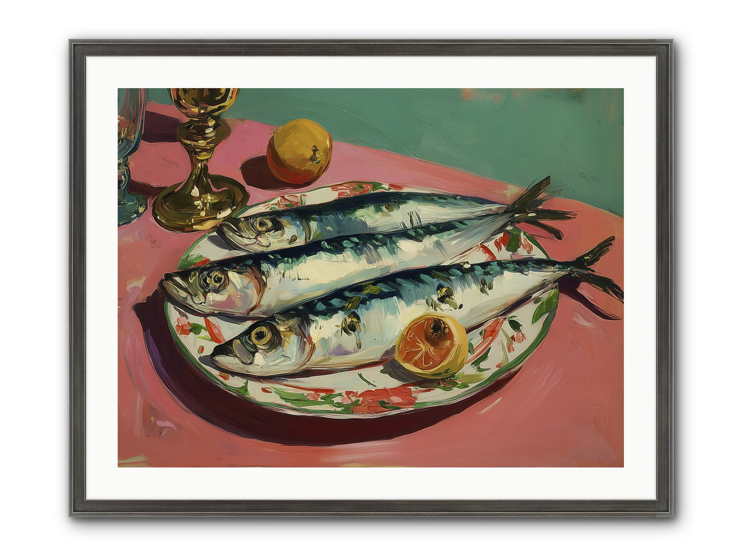 Silver Storm Feast Framed Print - Slimwoods Black/Silver 32x24