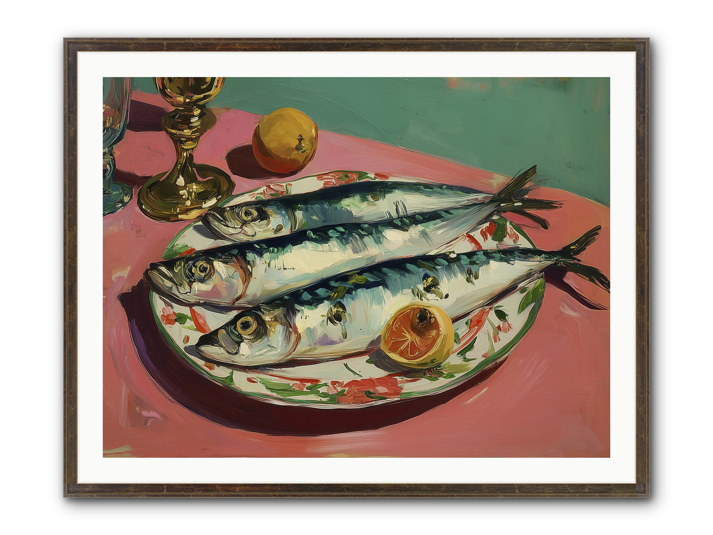 Silver Storm Feast Framed Print - Slimwoods Black/Gold 40x30