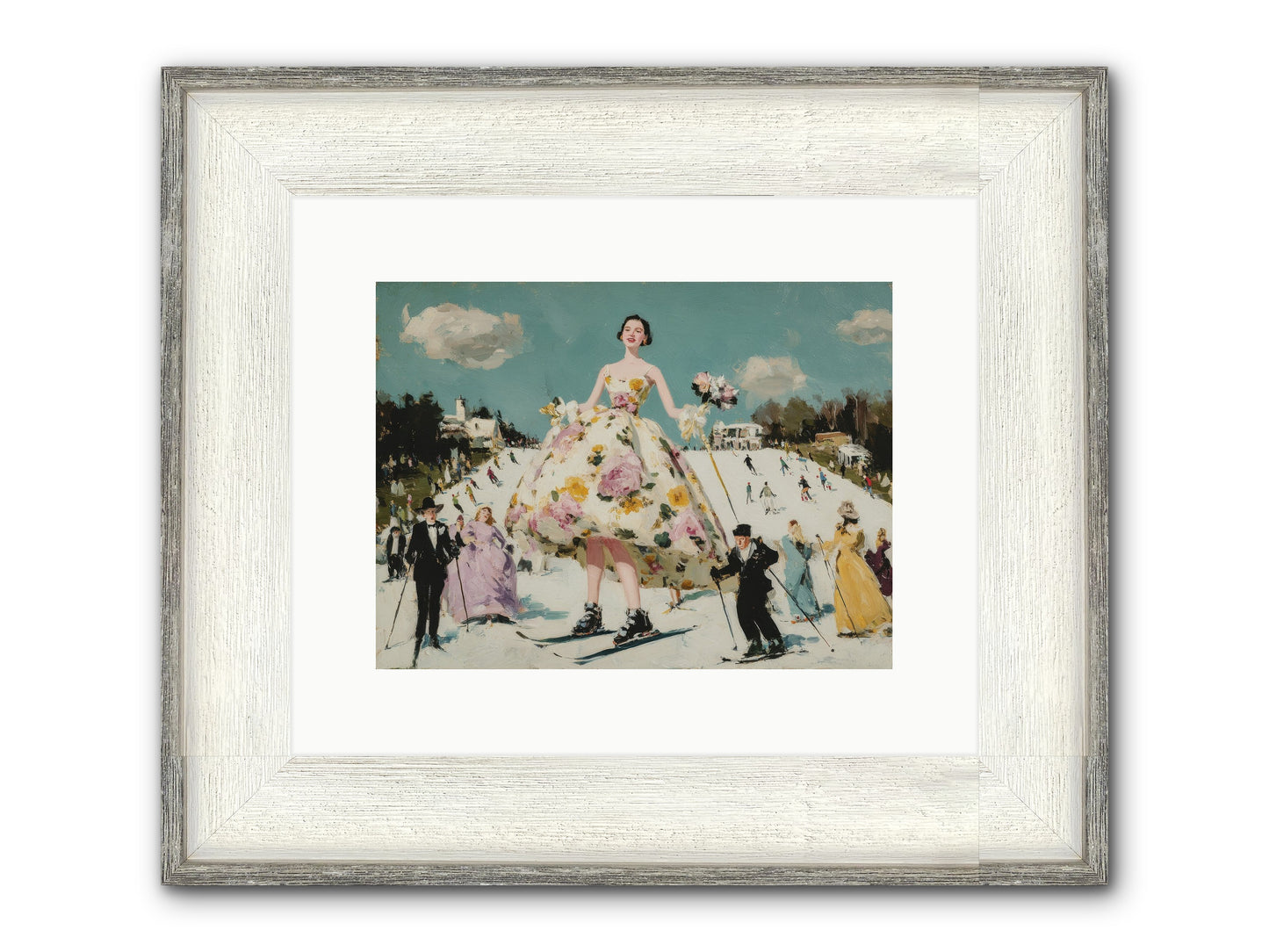 Silverpine Mosaic Framed Print - Driftwood White 12x9