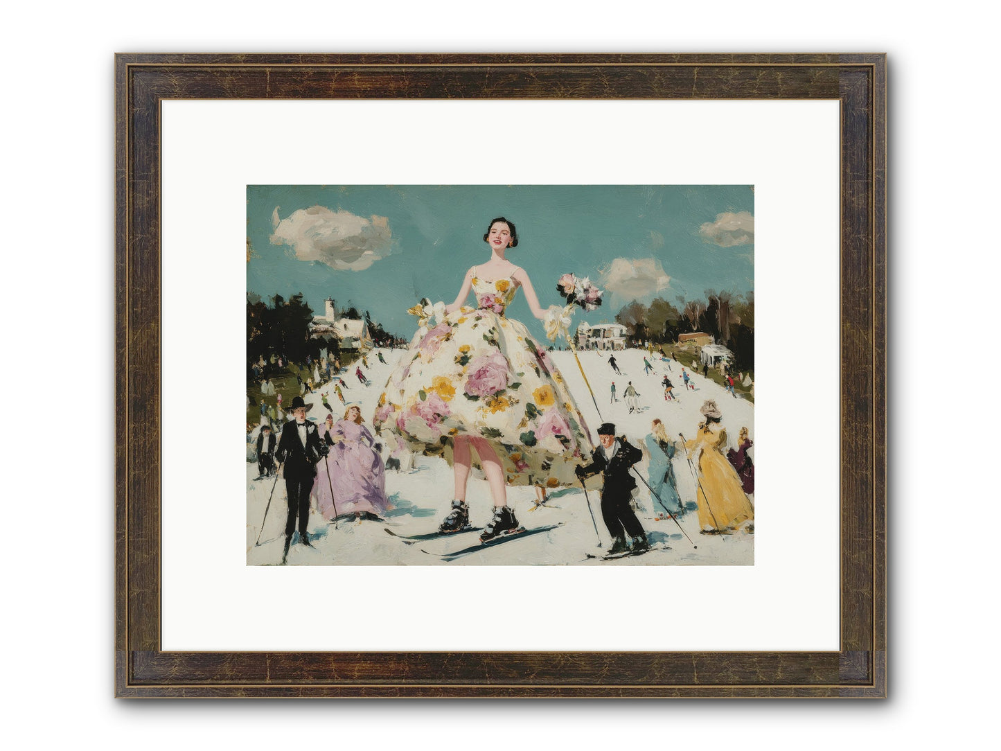 Silverpine Mosaic Framed Print - Slimwoods Black/Gold 12x9