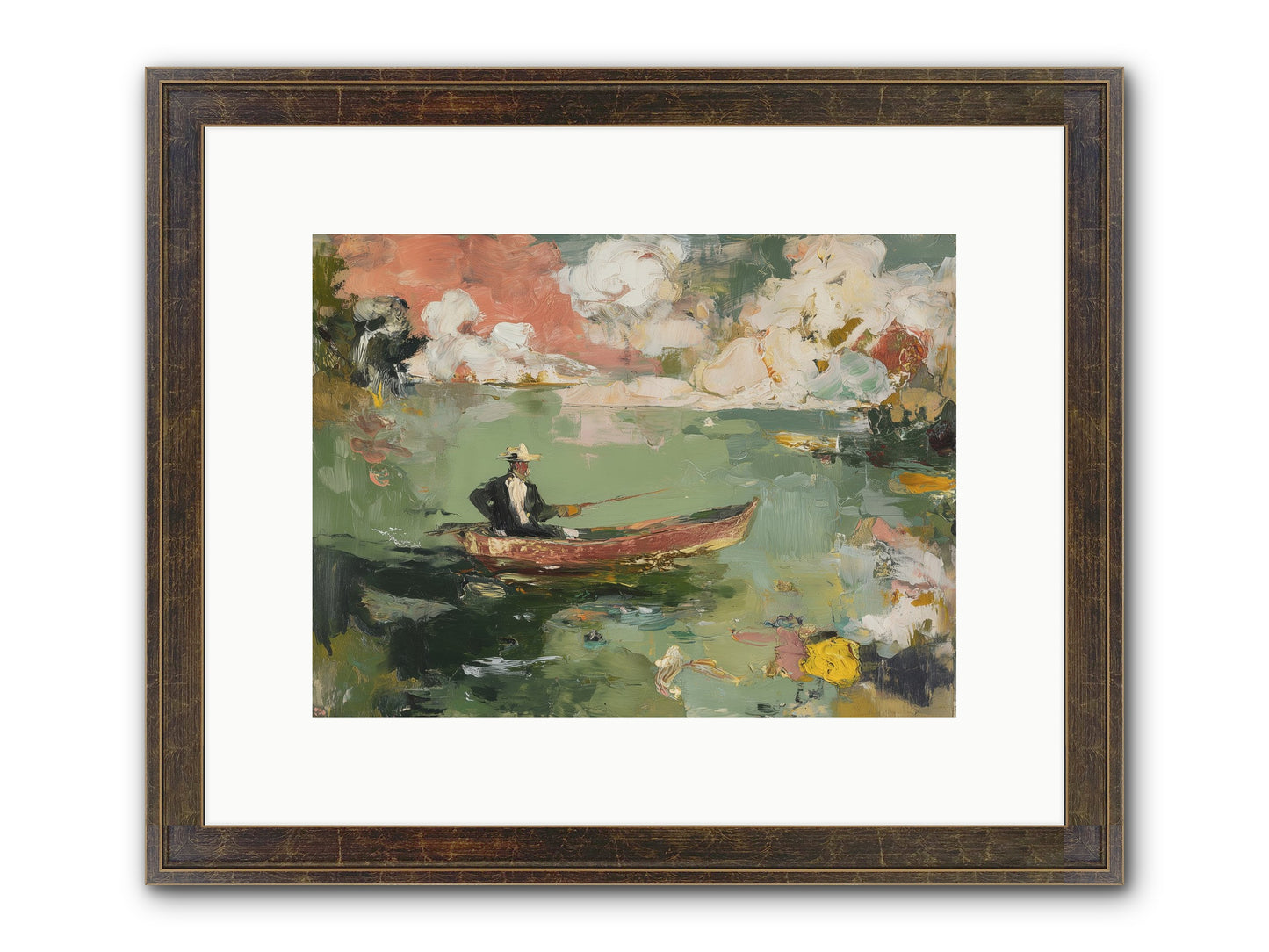 Single Ripple Framed Print - Slimwoods Black/Gold 12x9