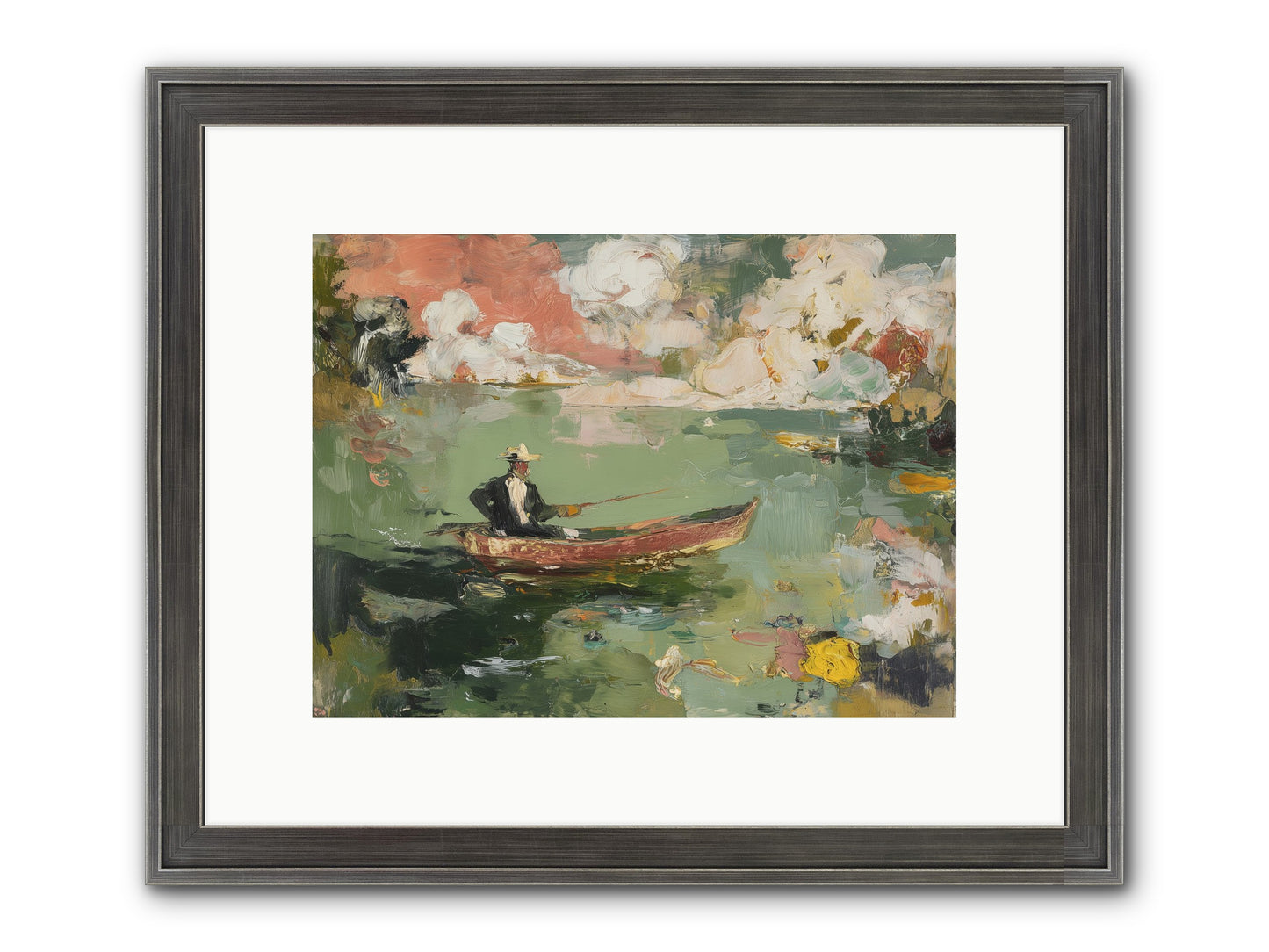 Single Ripple Framed Print - Slimwoods Black/Silver 12x9