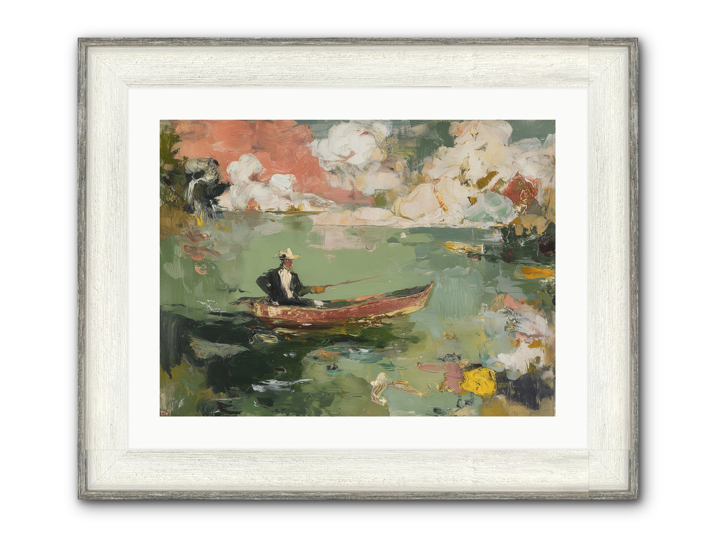 Single Ripple Framed Print - Driftwood White 24x18