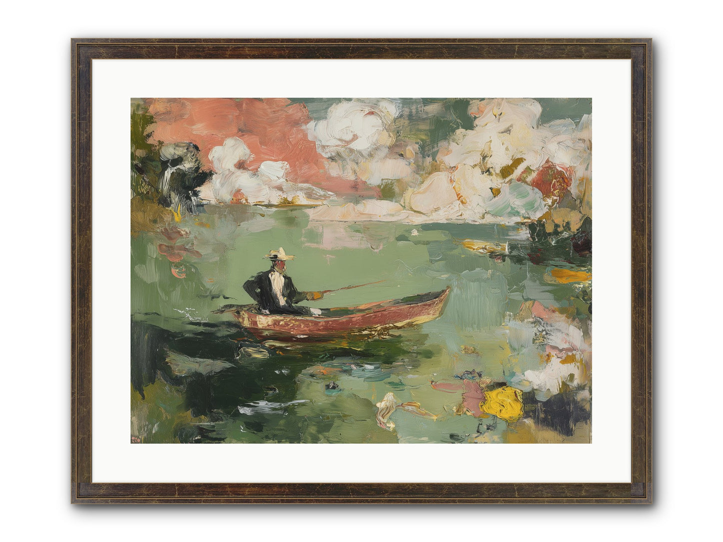 Single Ripple Framed Print - Slimwoods Black/Gold 24x18