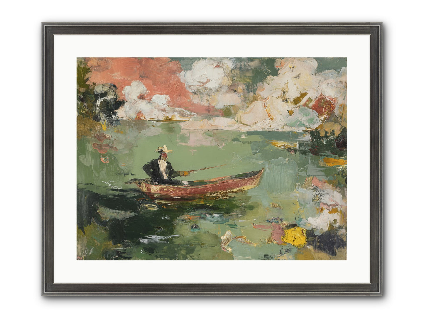 Single Ripple Framed Print - Slimwoods Black/Silver 24x18