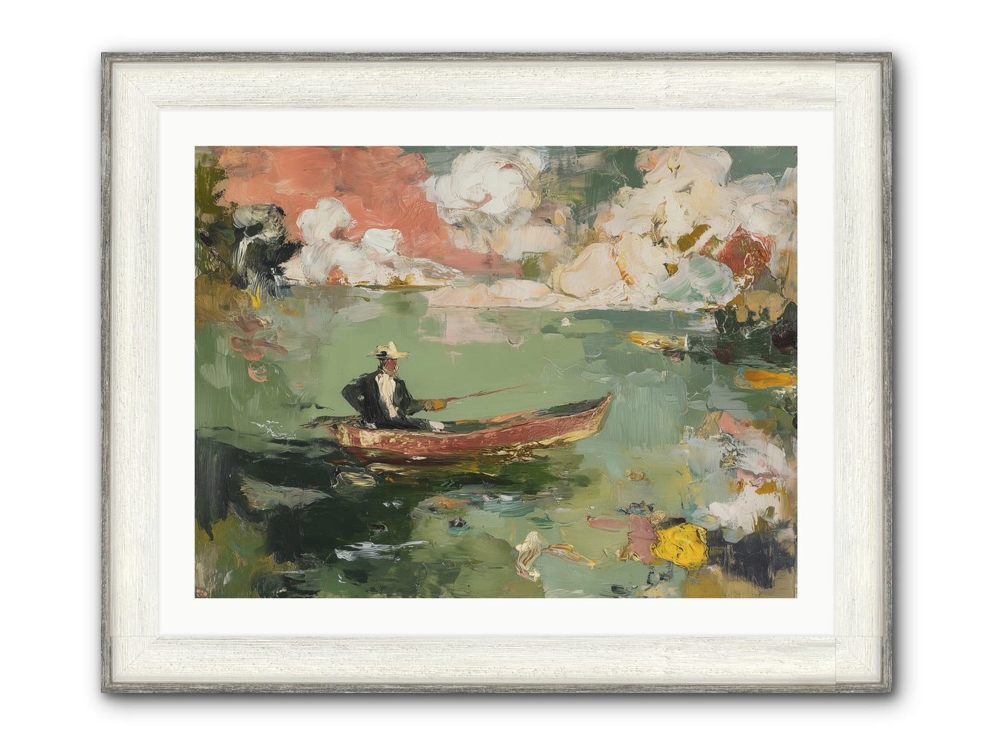 Single Ripple Framed Print - Driftwood White 32x24