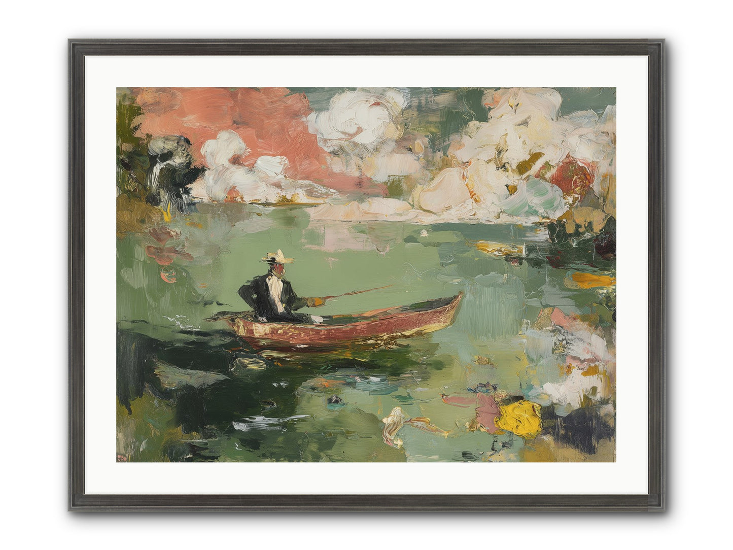 Single Ripple Framed Print - Slimwoods Black/Silver 32x24