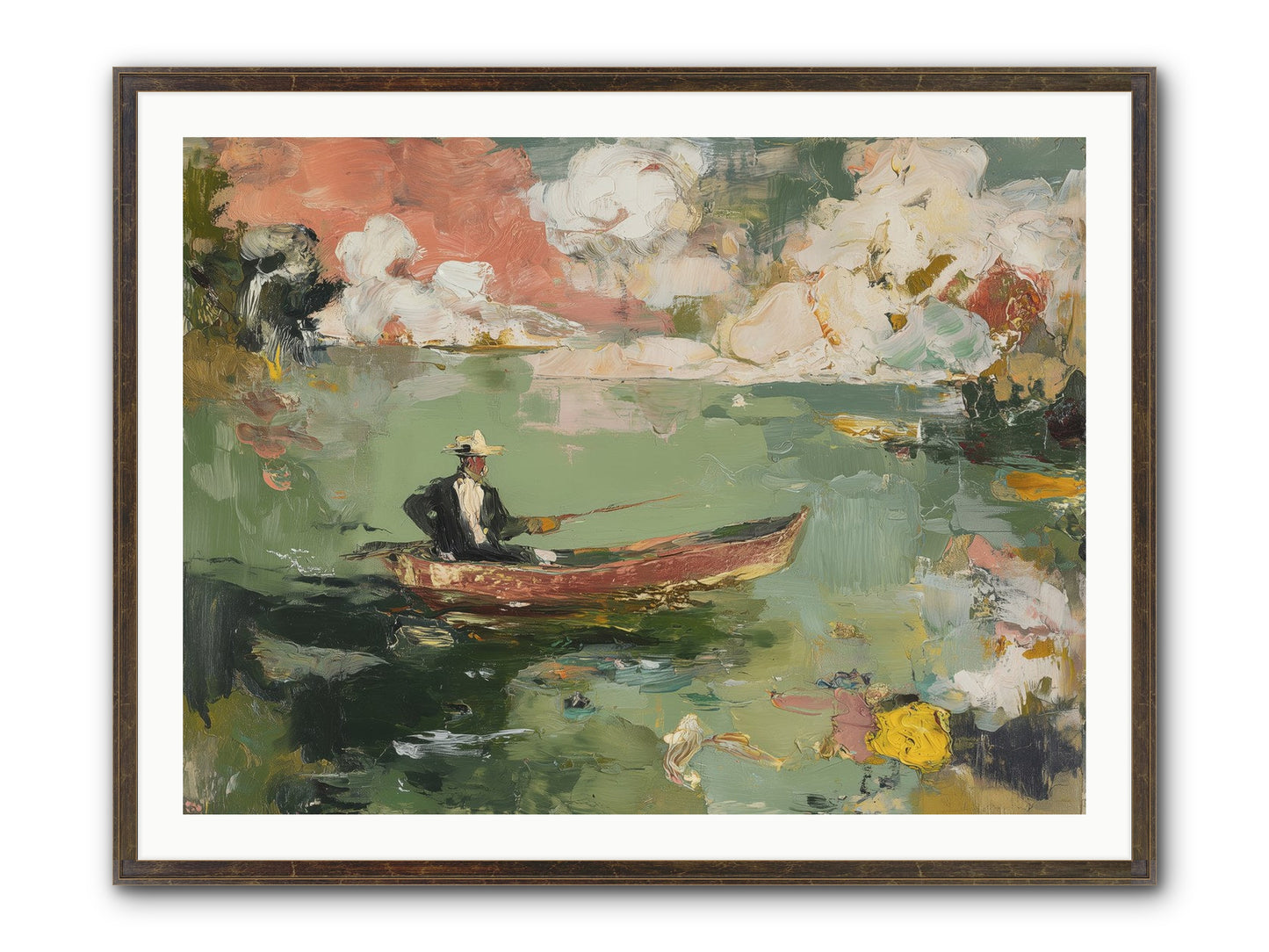 Single Ripple Framed Print - Slimwoods Black/Gold 40x30