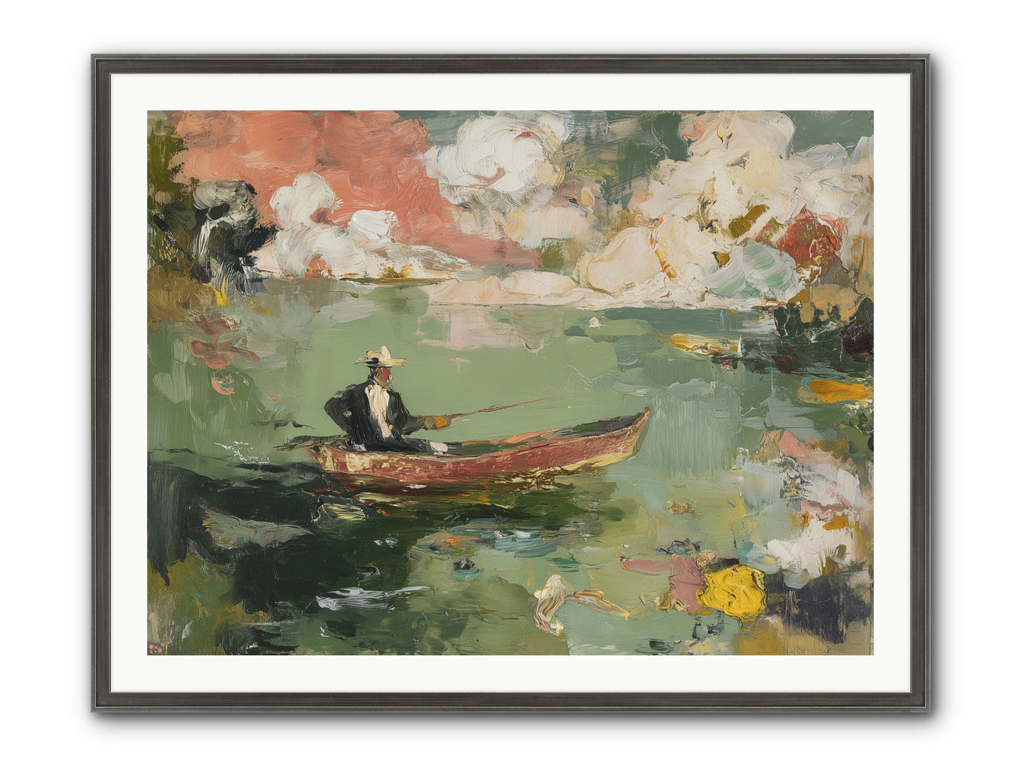 Single Ripple Framed Print - Slimwoods Black/Silver 40x30