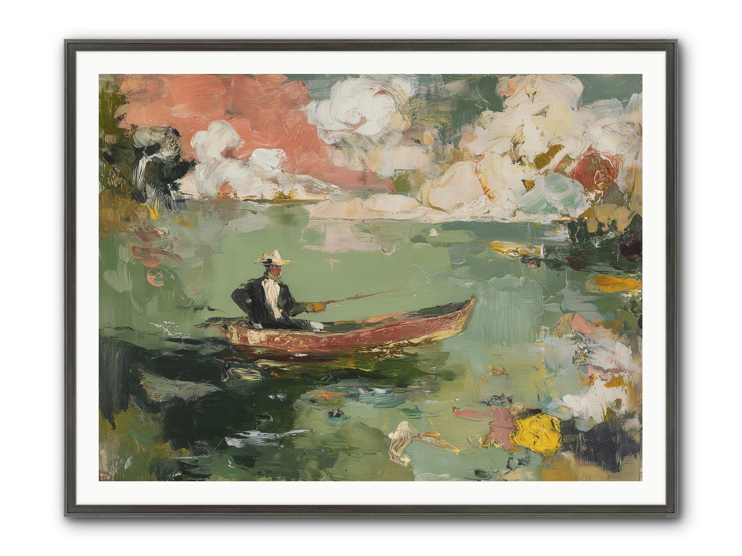 Single Ripple Framed Print - Slimwoods Black/Silver 48x36