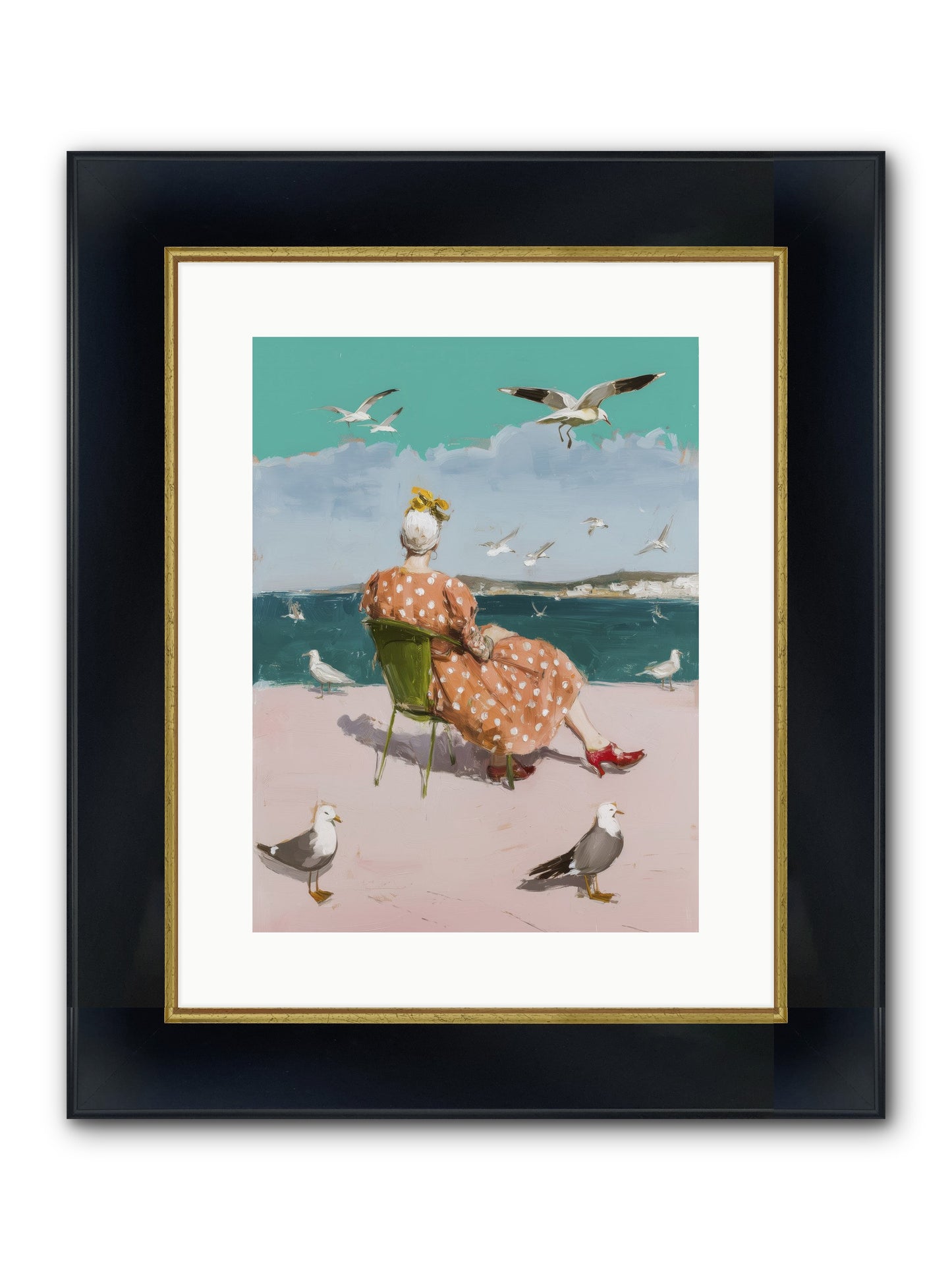 Single Soul Sunshine Framed Print - Wide Black w/Gold 12x16