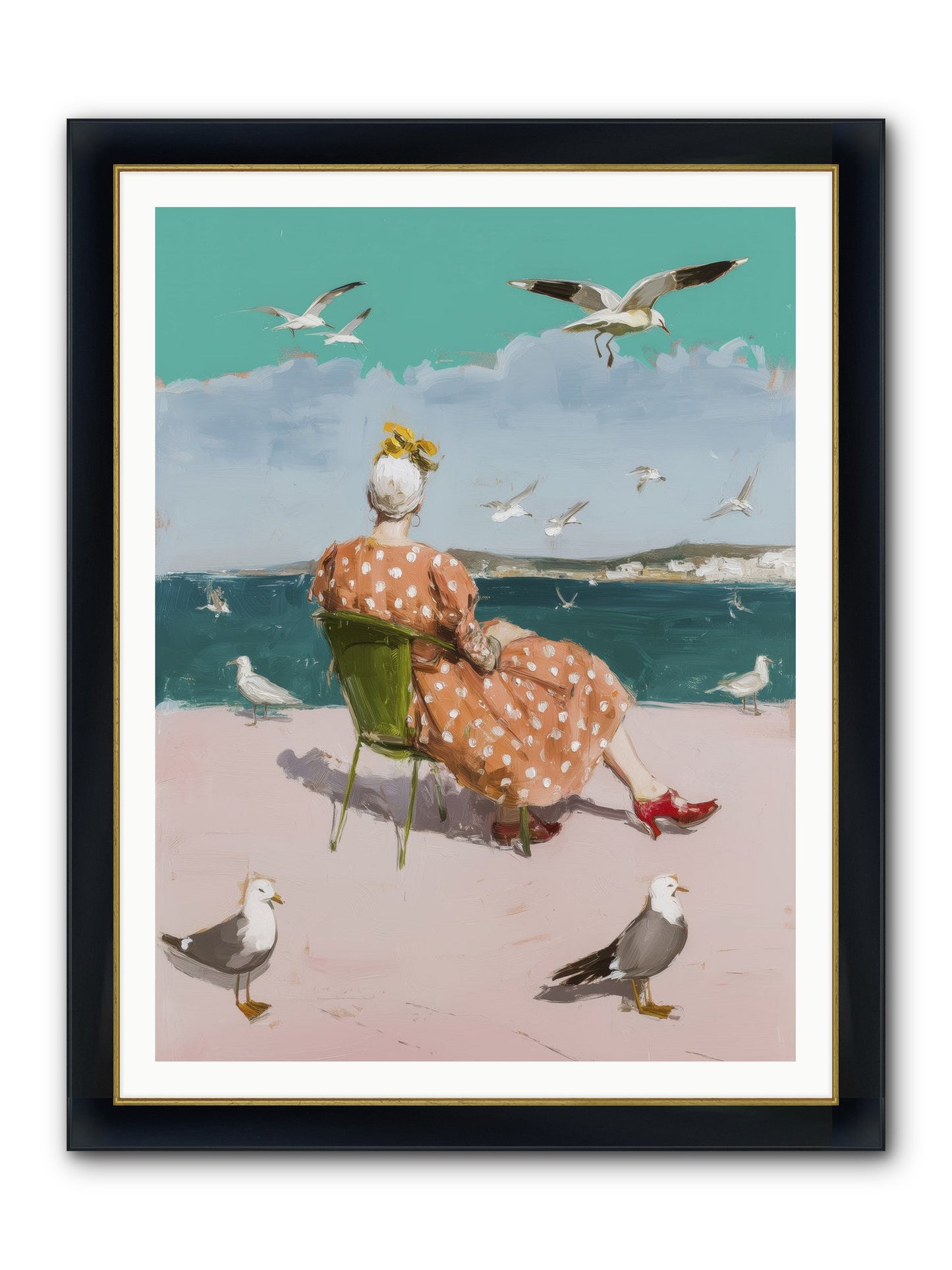 Single Soul Sunshine Framed Print - Wide Black w/Gold 36x48