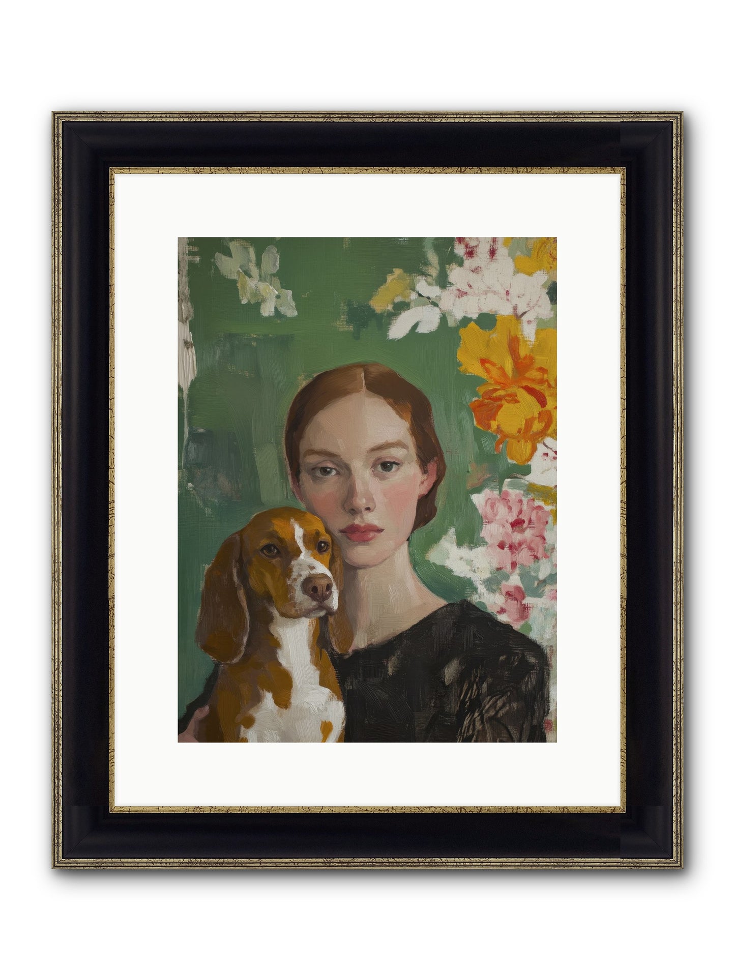 Sir Noodles Framed Print - Black & Gold 12x16