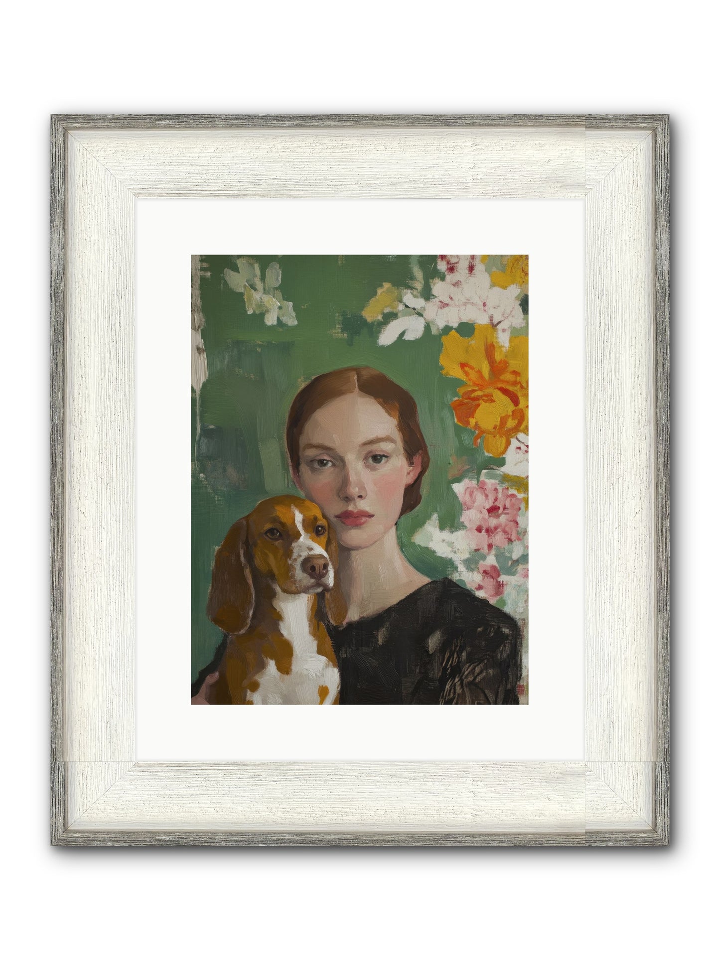 Sir Noodles Framed Print - Driftwood White 12x16
